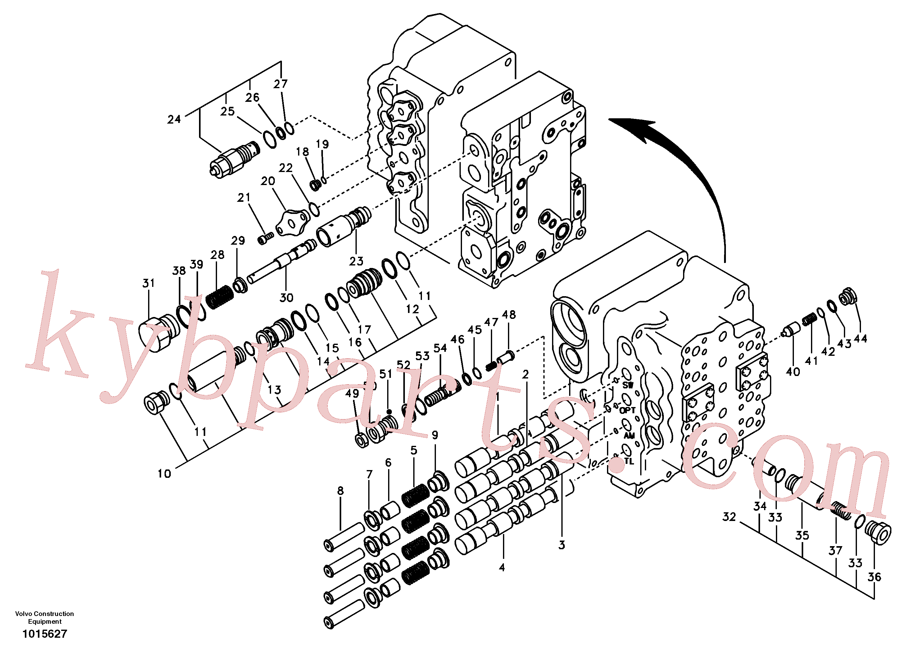 SA8230-13220 for Volvo Main control valve, swing and option and dipper arm and travel Lh(1015627 assembly)