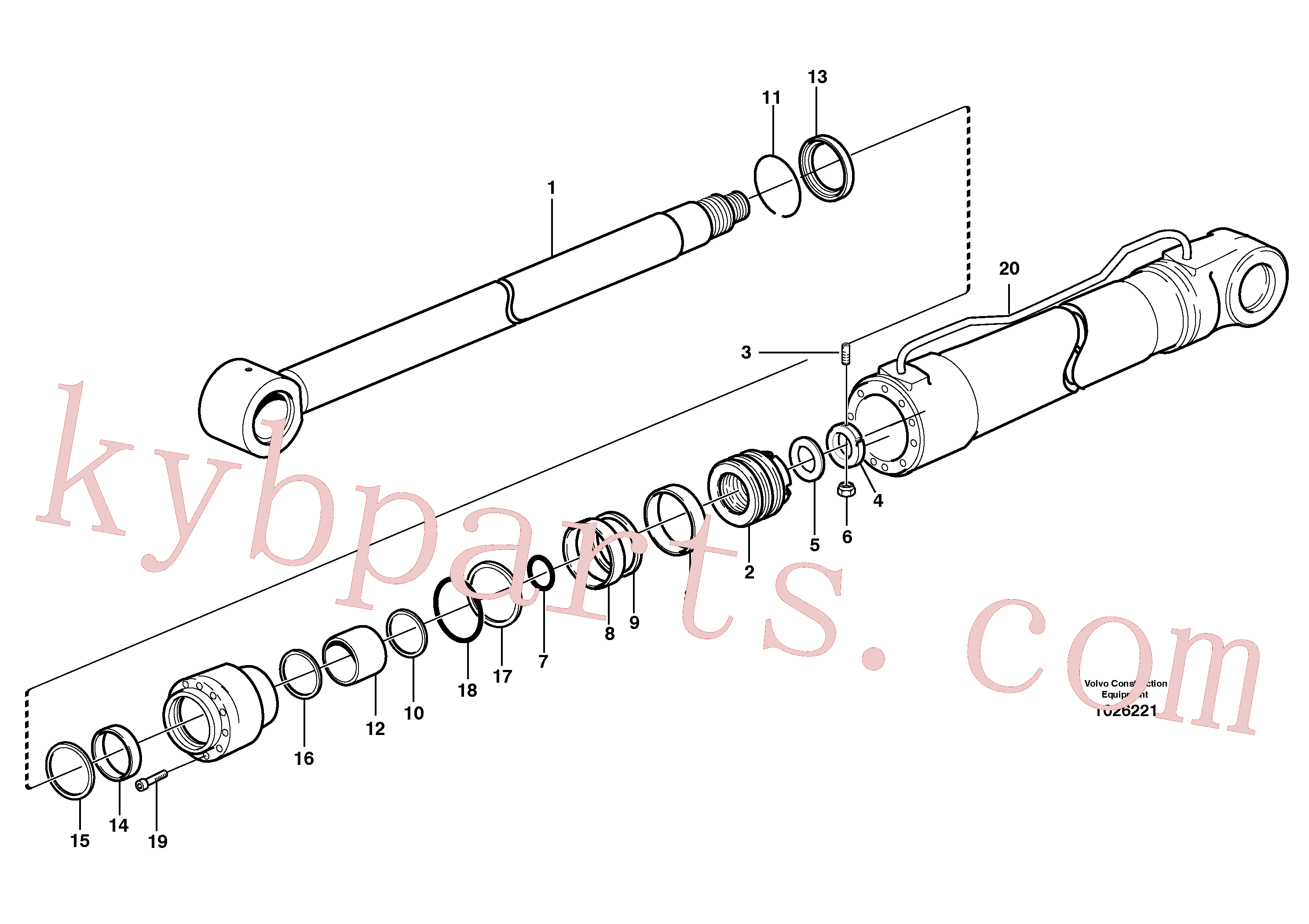 SA9563-21000 for Volvo Hydraulic cylinder, stabilisor(1026221 assembly)