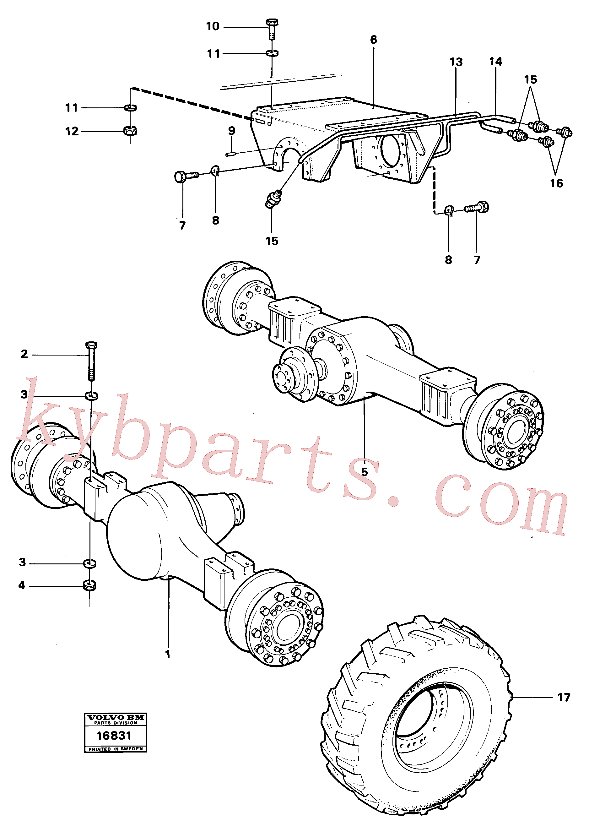 VOE950681 for Volvo Driveshafts with assembly parts(16831 assembly)