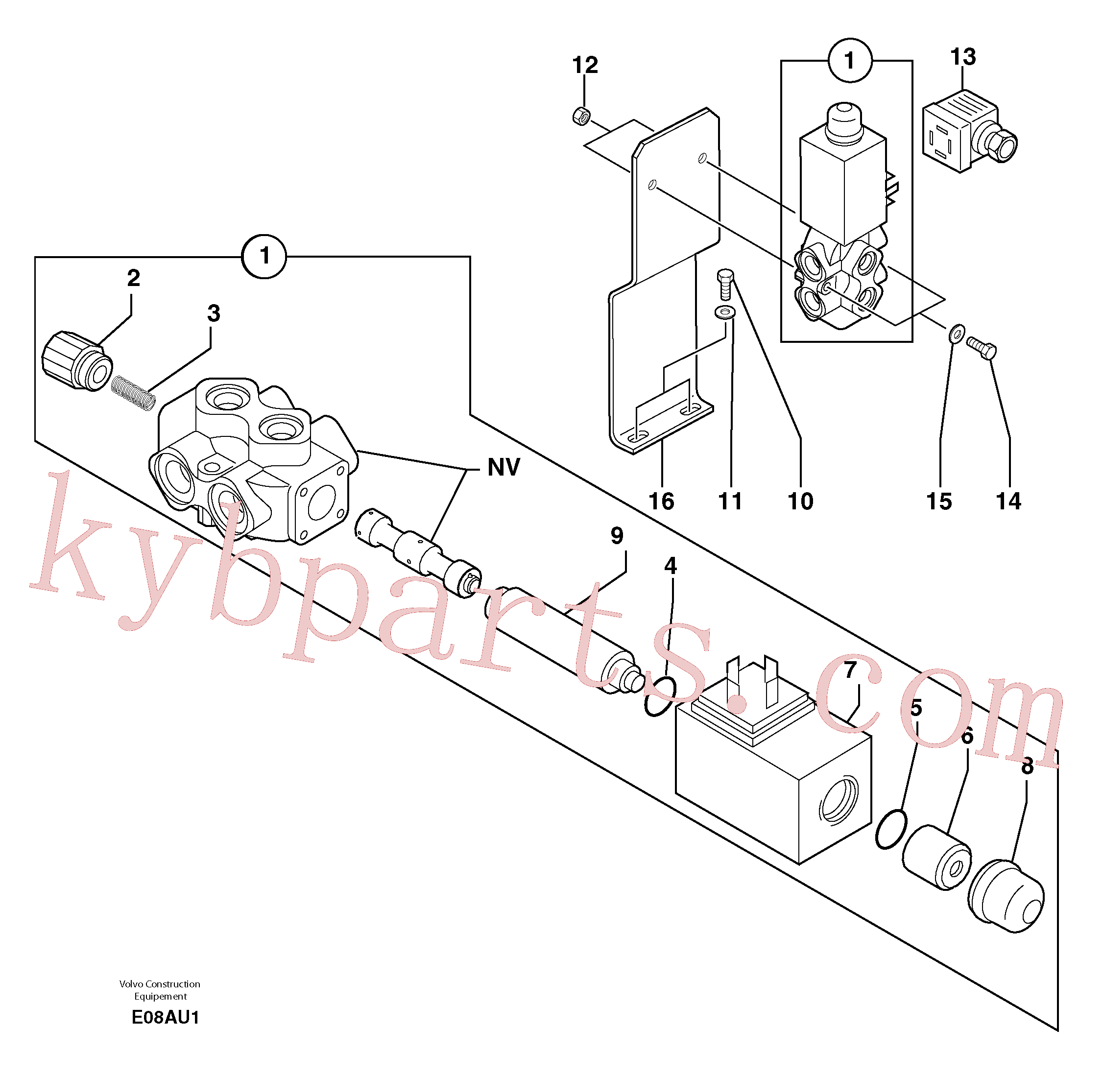 PJ7413230 for Volvo Slewing-offset selector switch ( for valve )(E08AU1 assembly)