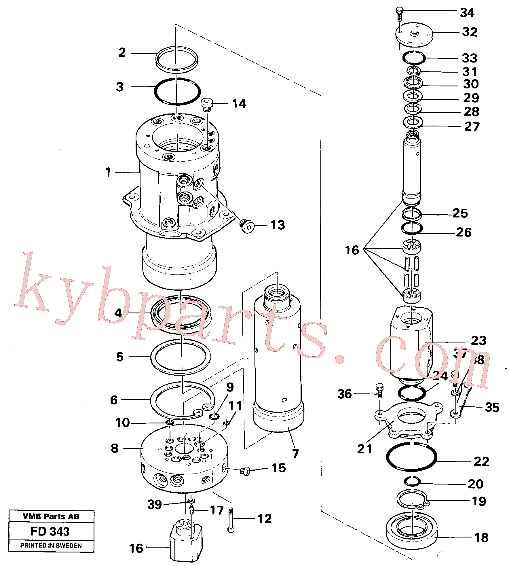 VOE914558 for Volvo Turning joint(FD343 assembly)