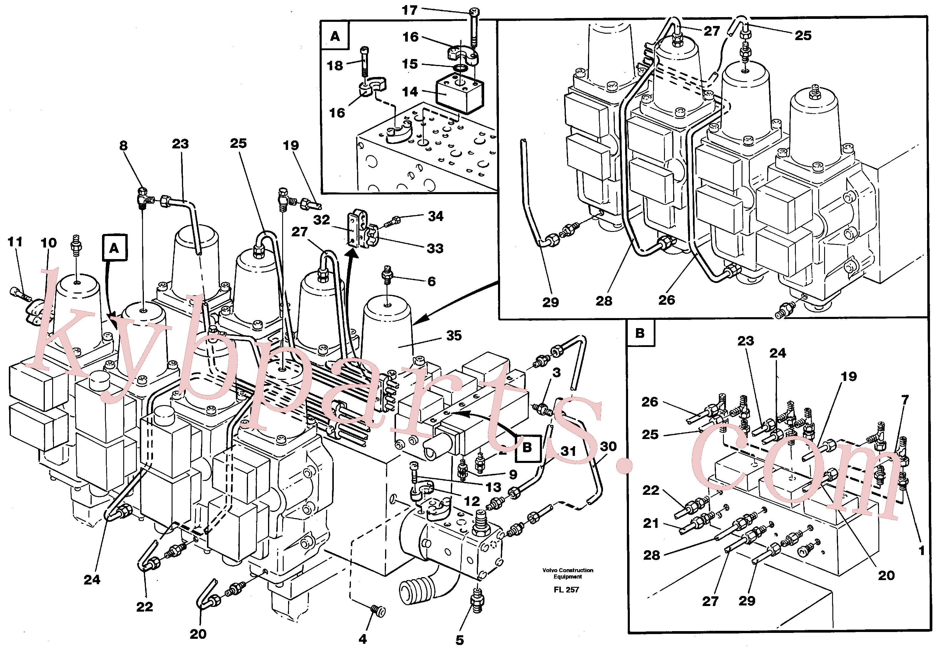VOE14261303 for Volvo Main valve assembly, tubes connections(FL257 assembly)