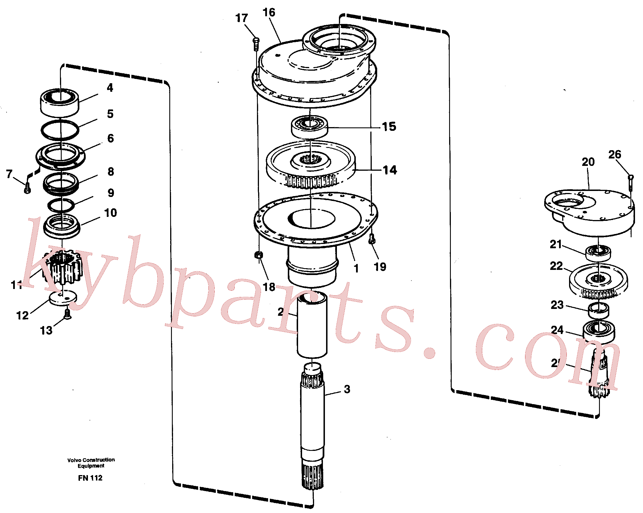 VOE11993555 for Volvo Swing gearbox(FN112 assembly)