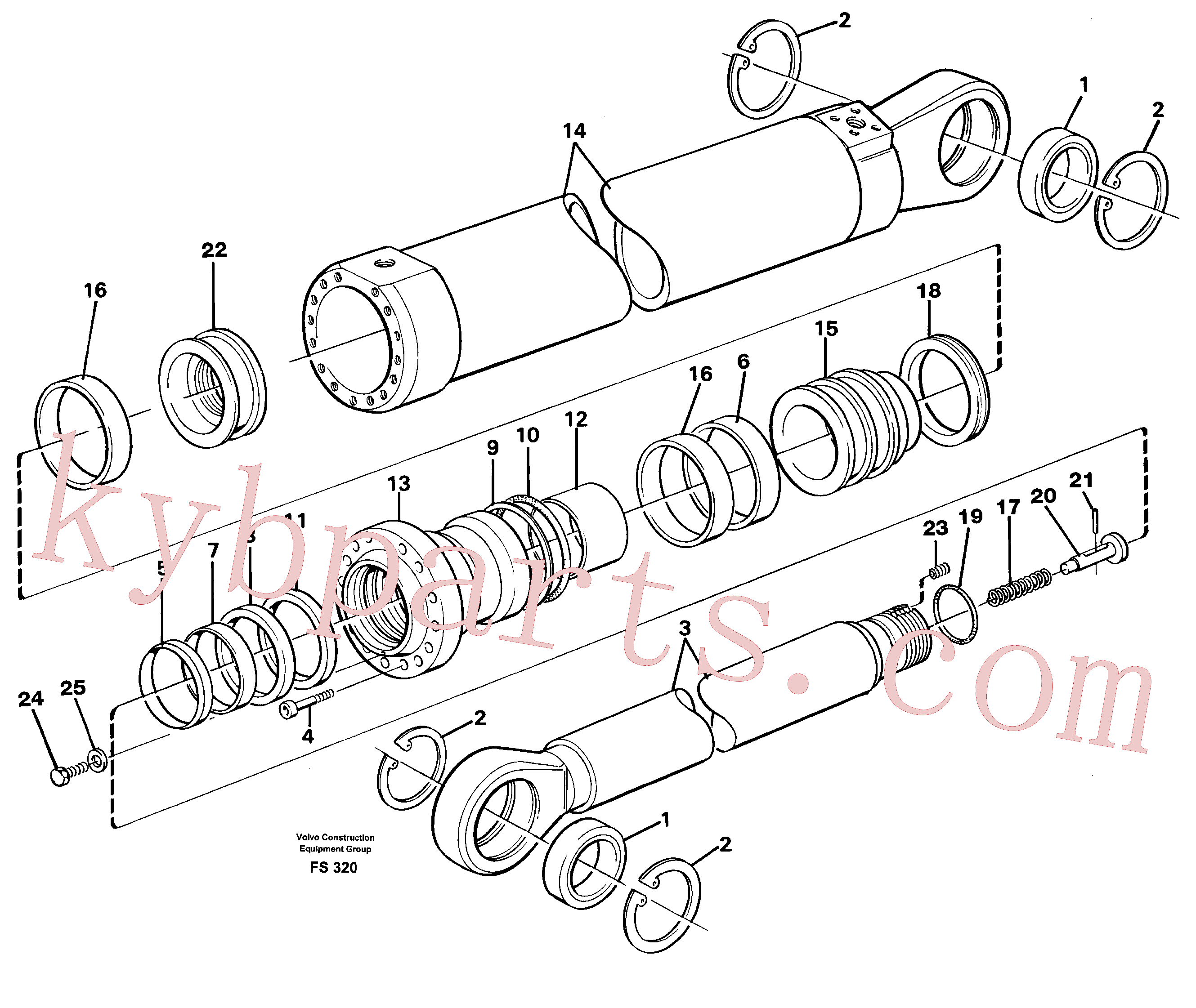 VOE14263517 for Volvo Dipper arm cylinder(FS320 assembly)