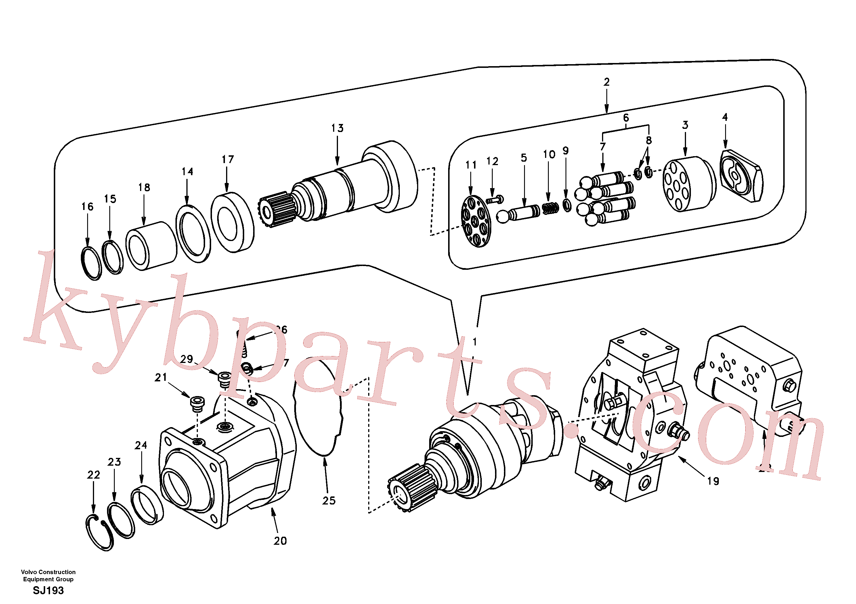 SA8230-34920 for Volvo Travel motor(SJ193 assembly)