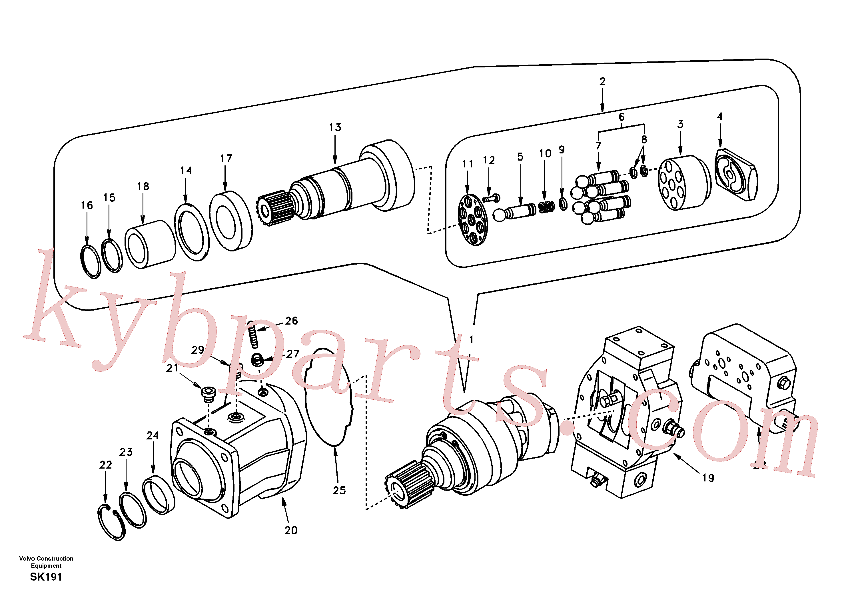 SA8230-34920 for Volvo Travel motor(SK191 assembly)