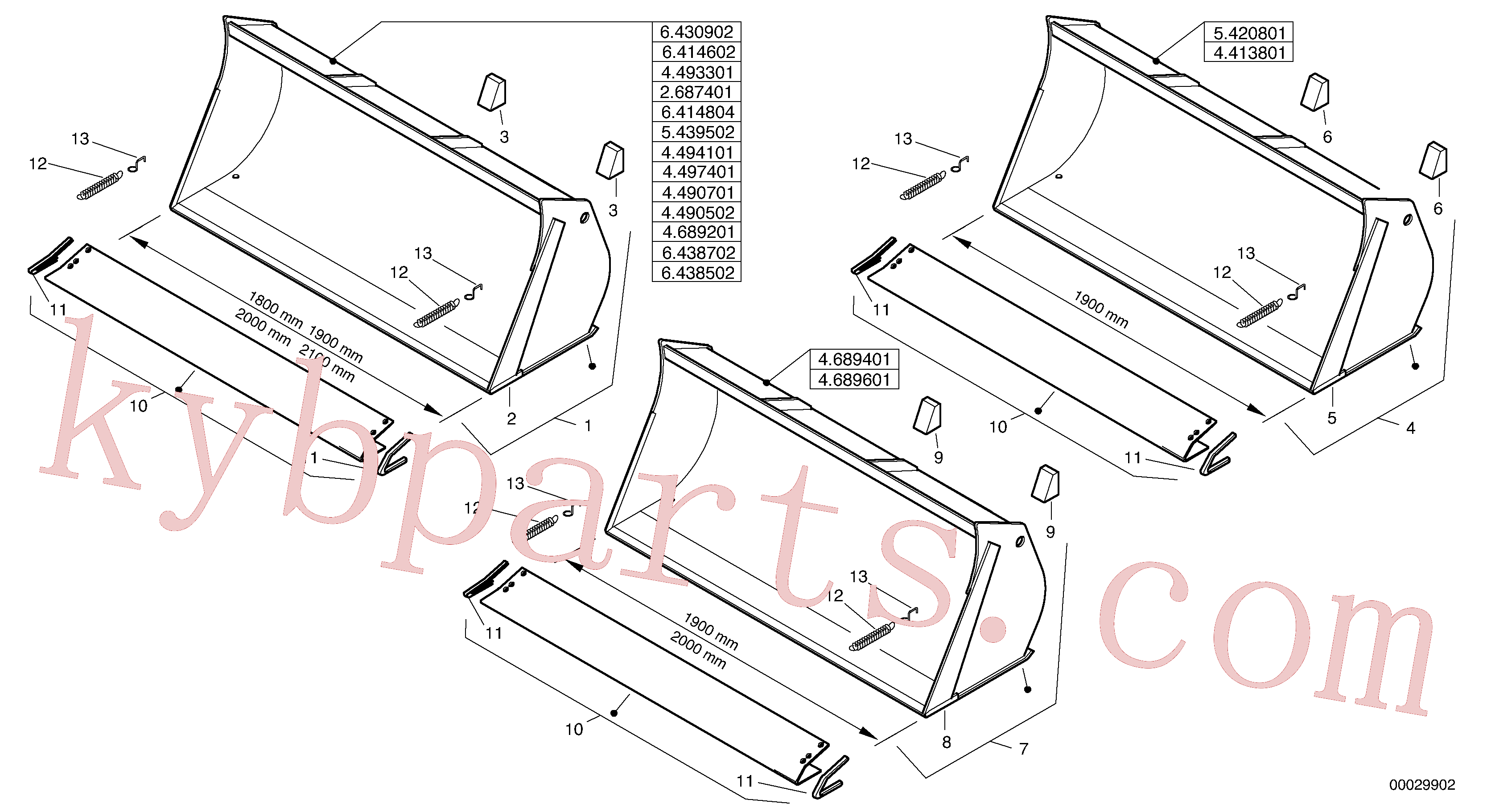 ZM4414702 for Volvo Bucket without teeth(00029902 assembly)
