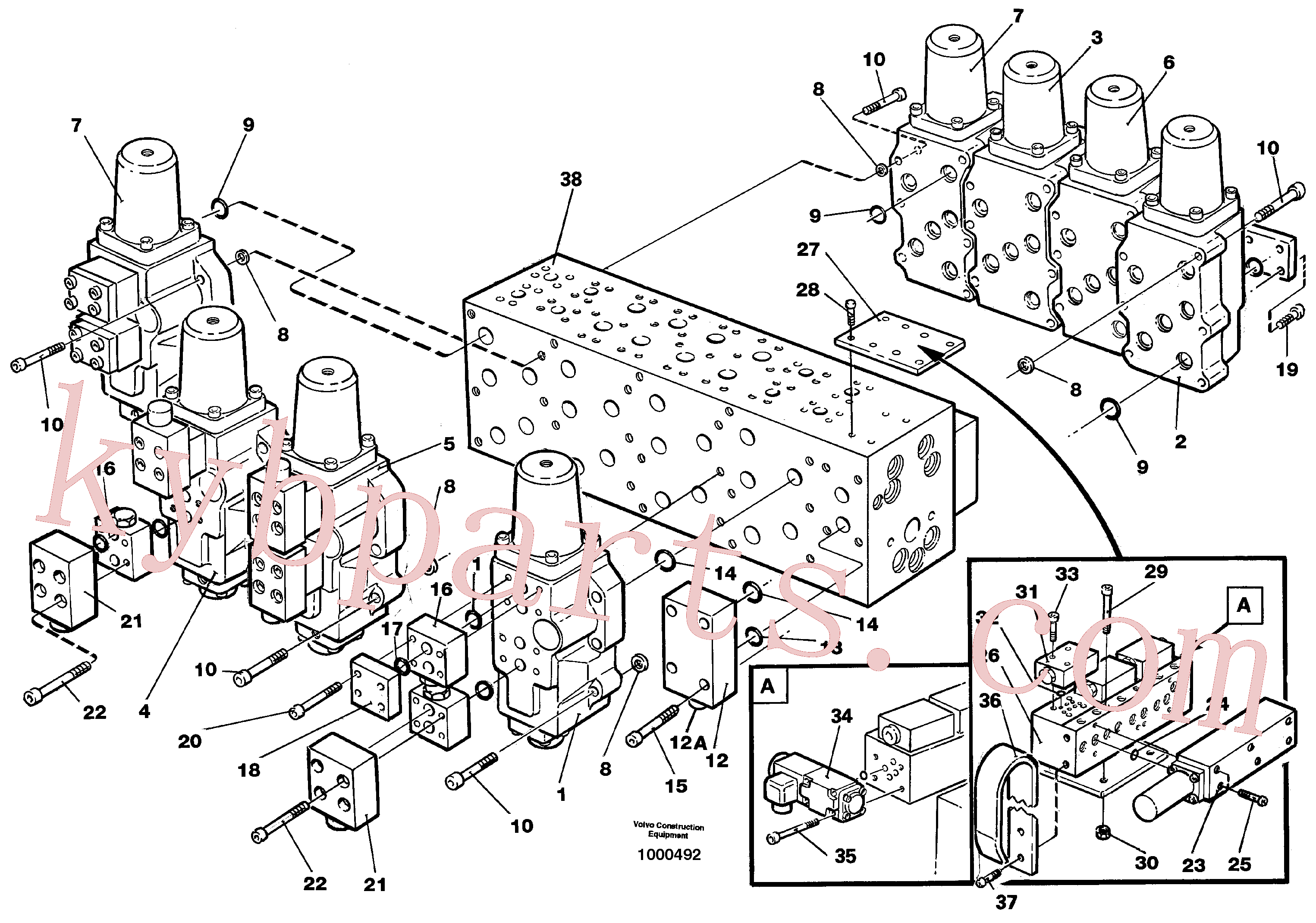 VOE14054220 for Volvo Main valve assembly, valves(1000492 assembly)