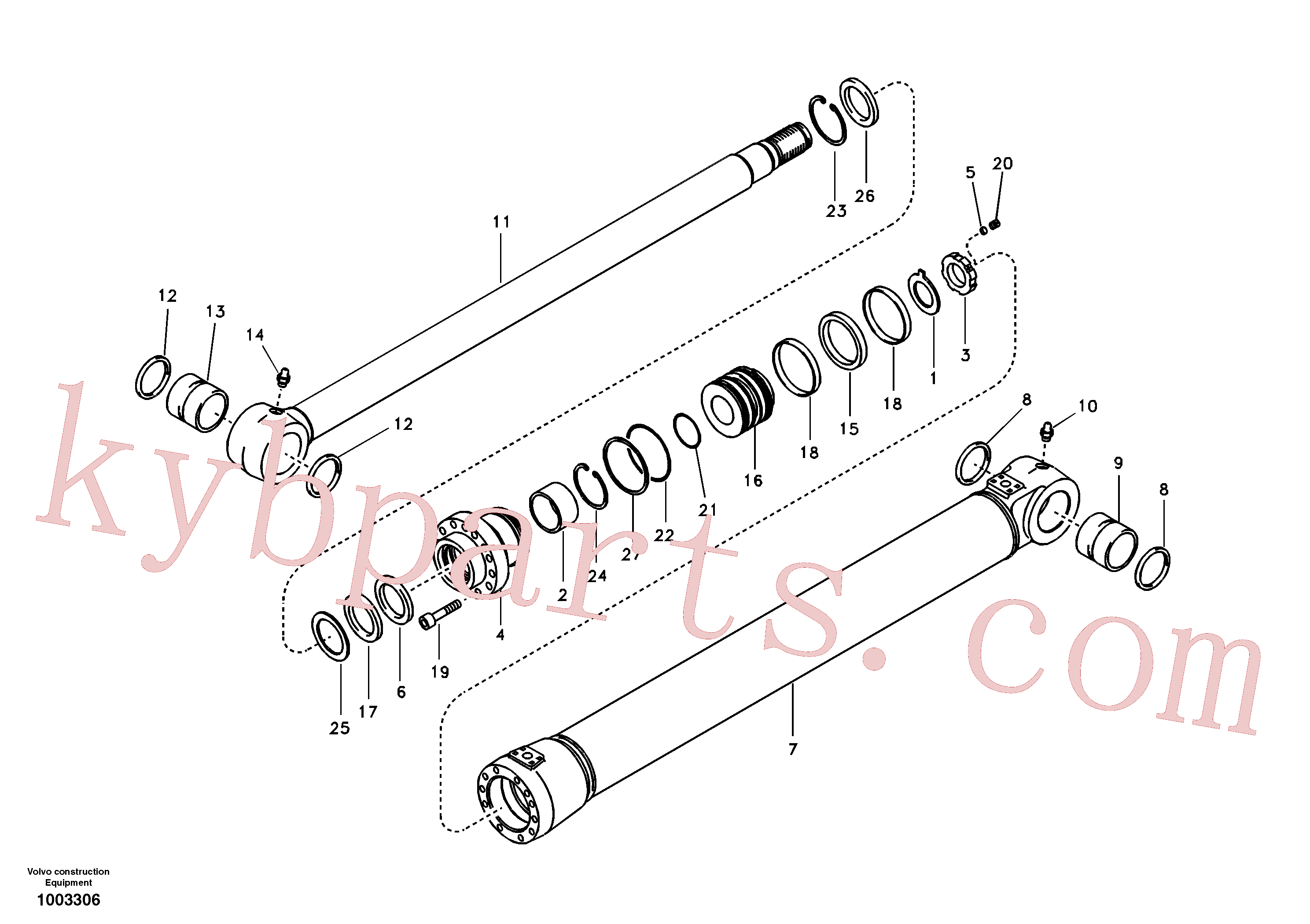 SA7281-10090 for Volvo Boom cylinder, adjustable 2nd(1003306 assembly)