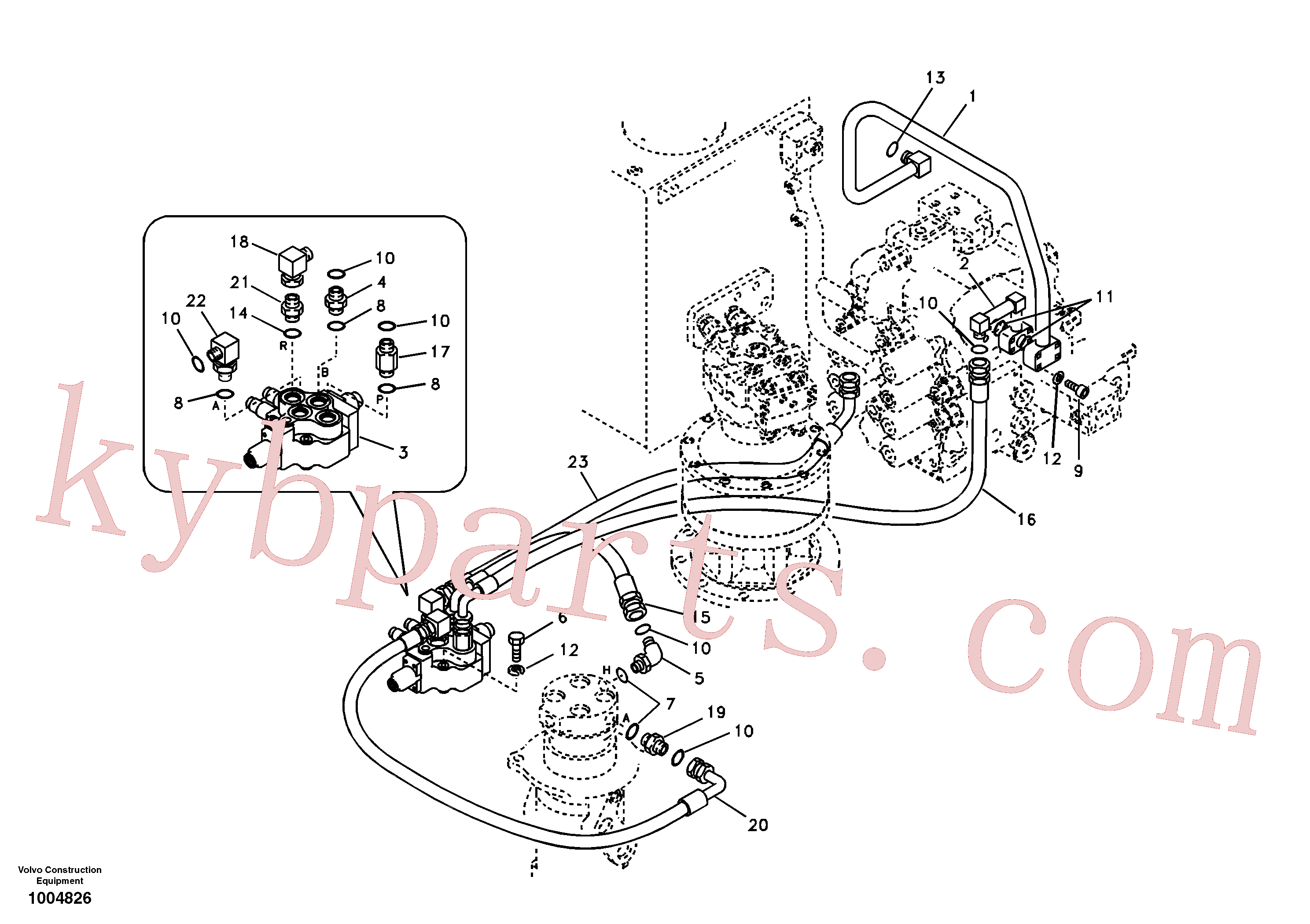 China Made VOE937462 Hose assembly parts for Volvo Excavator