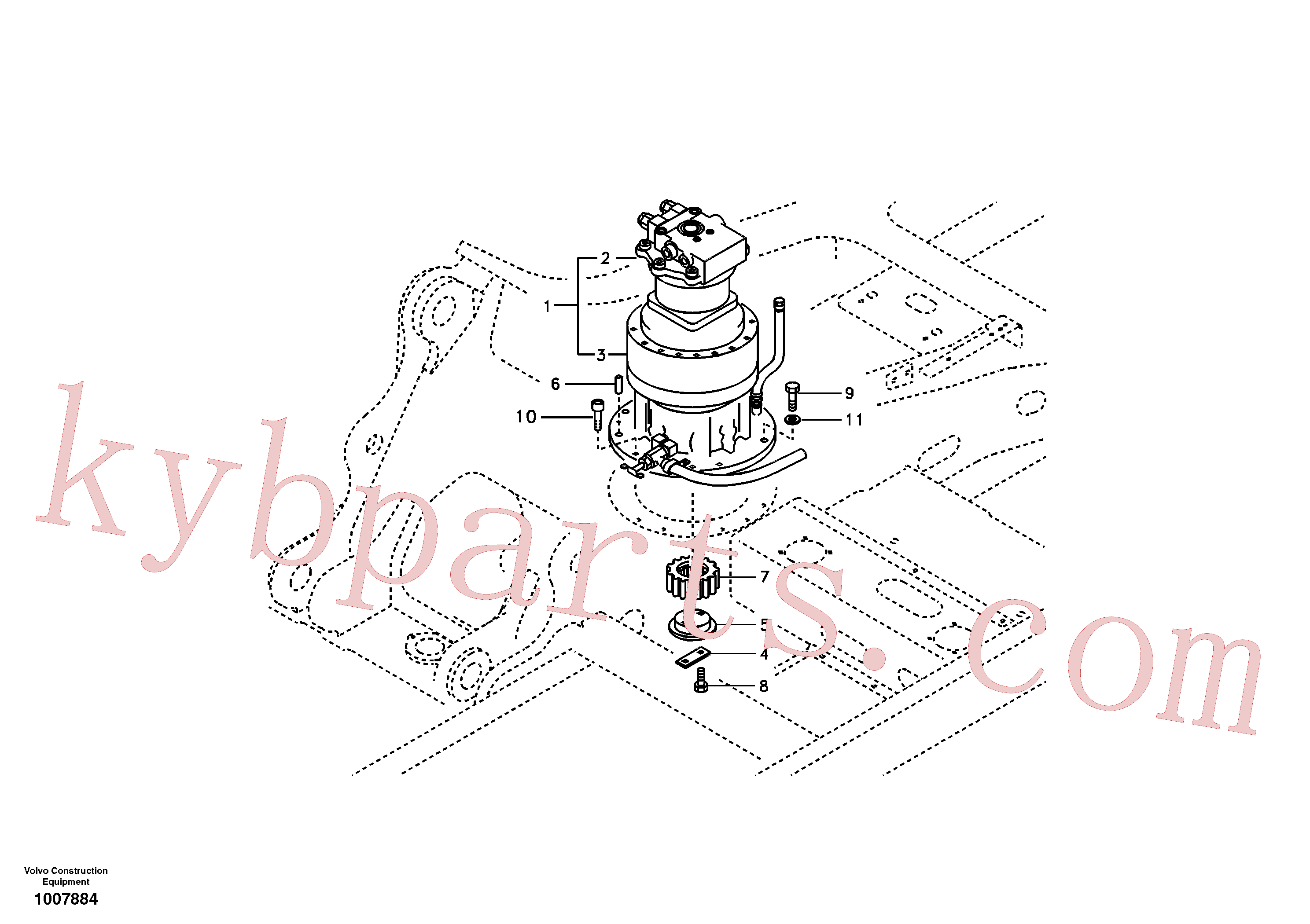 SA1055-00481 for Volvo Swing motor with mounting parts(1007884 assembly)