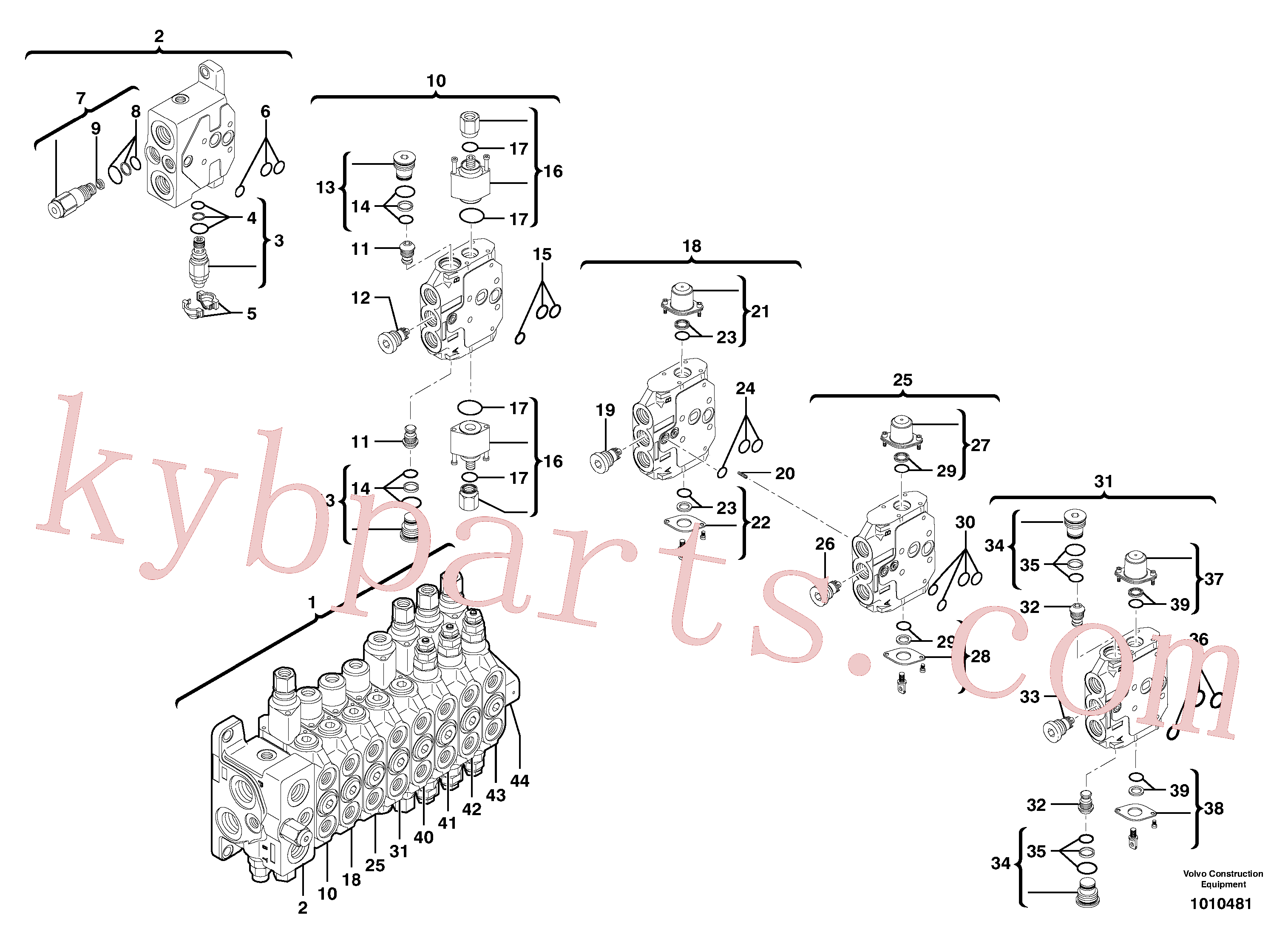 VOE11715343 for Volvo Control valve : 8 spools(1010481 assembly)