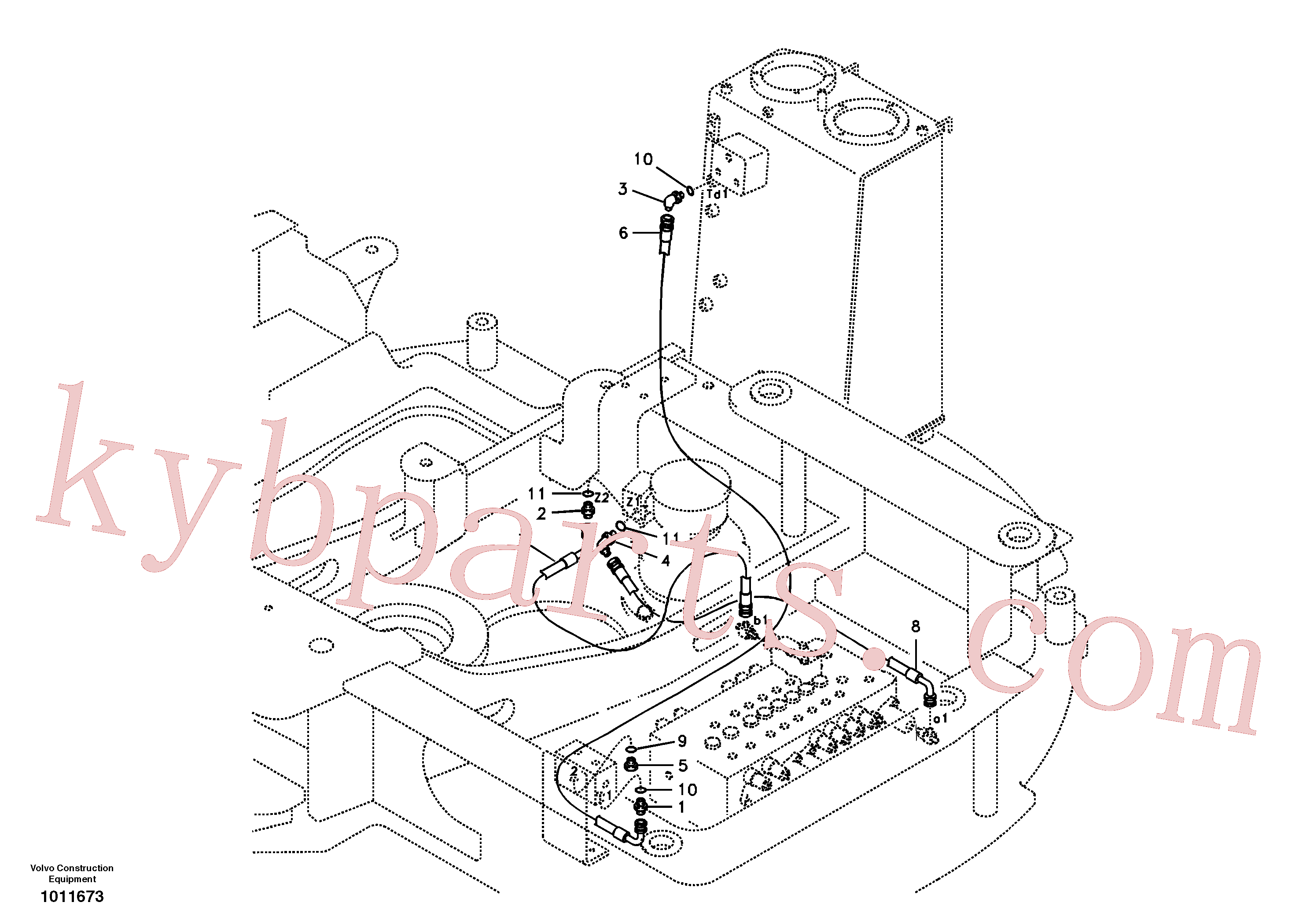 SA9511-42906 for Volvo Servo system, control valve piping.(1011673 assembly)
