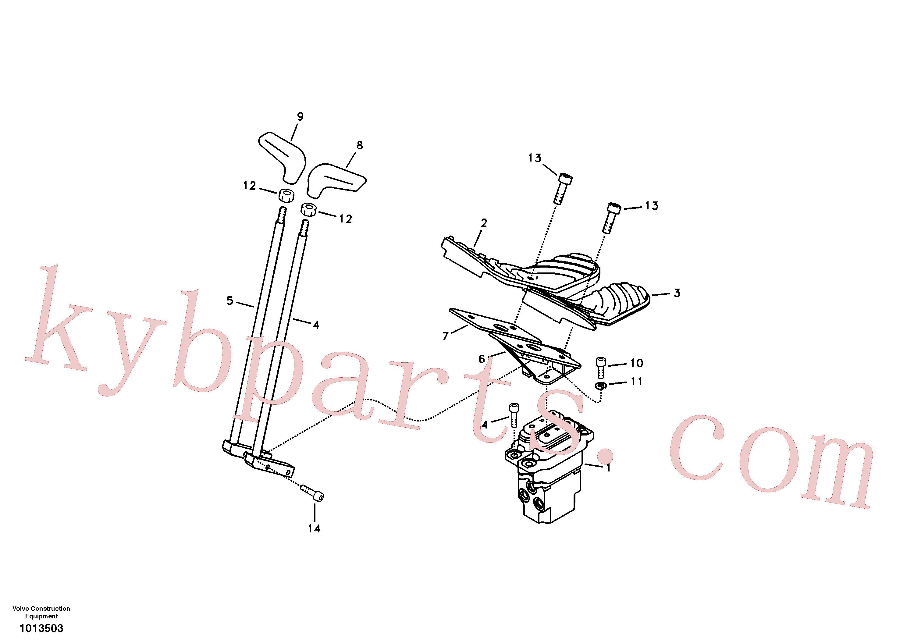 VOE14528528 for Volvo Remote control valve pedal with fitting parts(1013503 assembly)