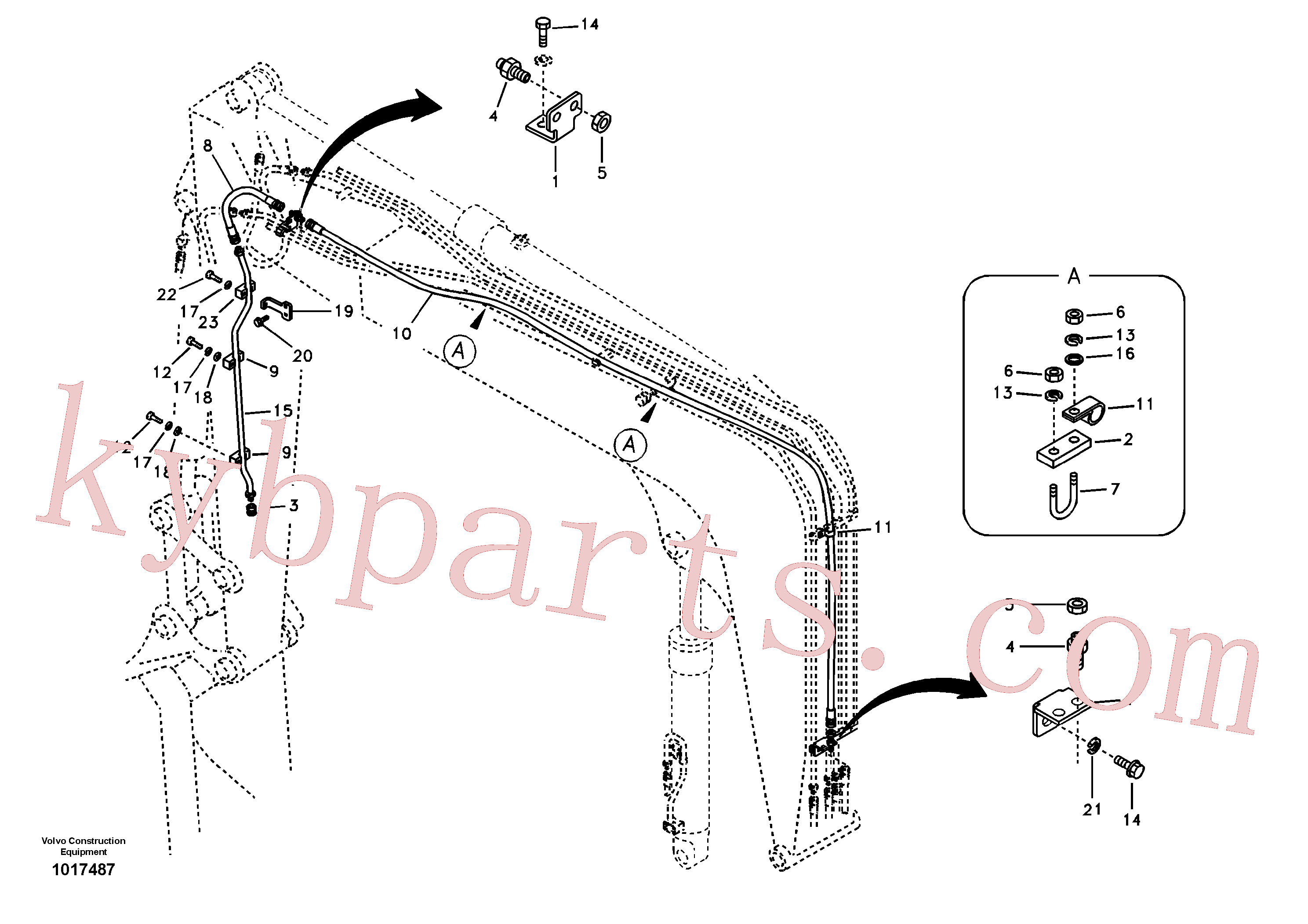 VOE14532566 for Volvo Quikfit hydraulic on attachment. Single - acting(1017487 assembly)