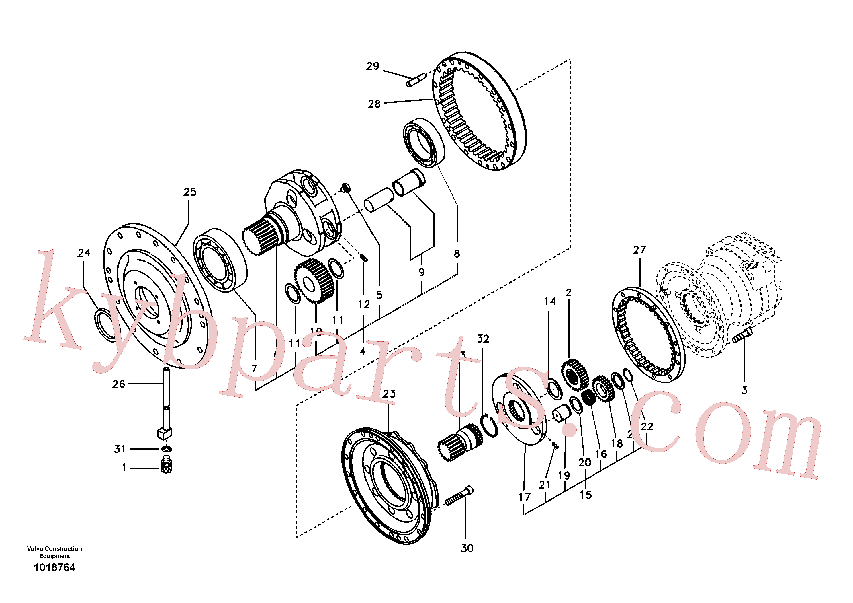 SA7118-38400 for Volvo Swing gearbox(1018764 assembly)