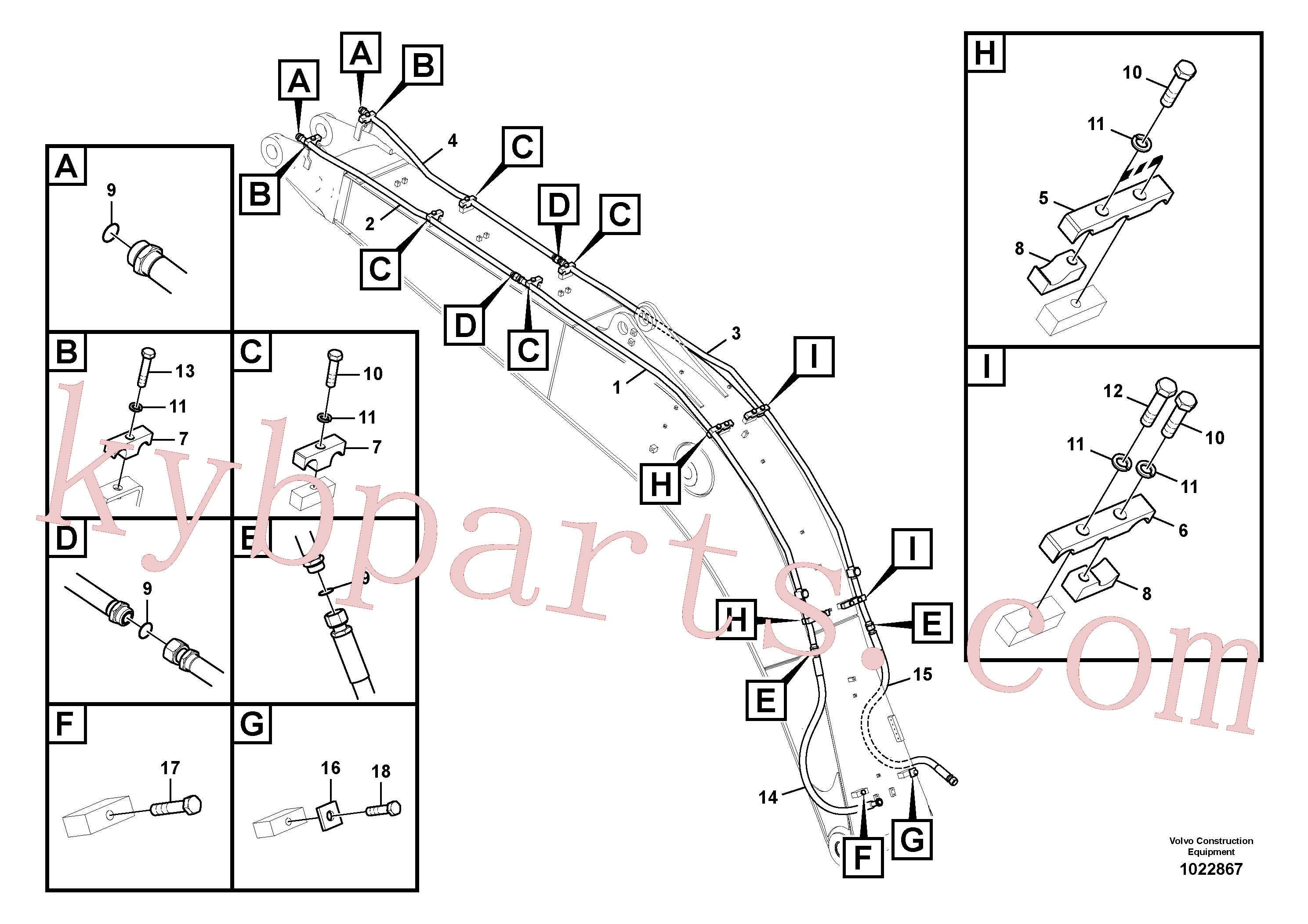 VOE14618581 for Volvo Working hydraulic, hammer and shear for boom(1022867 assembly)