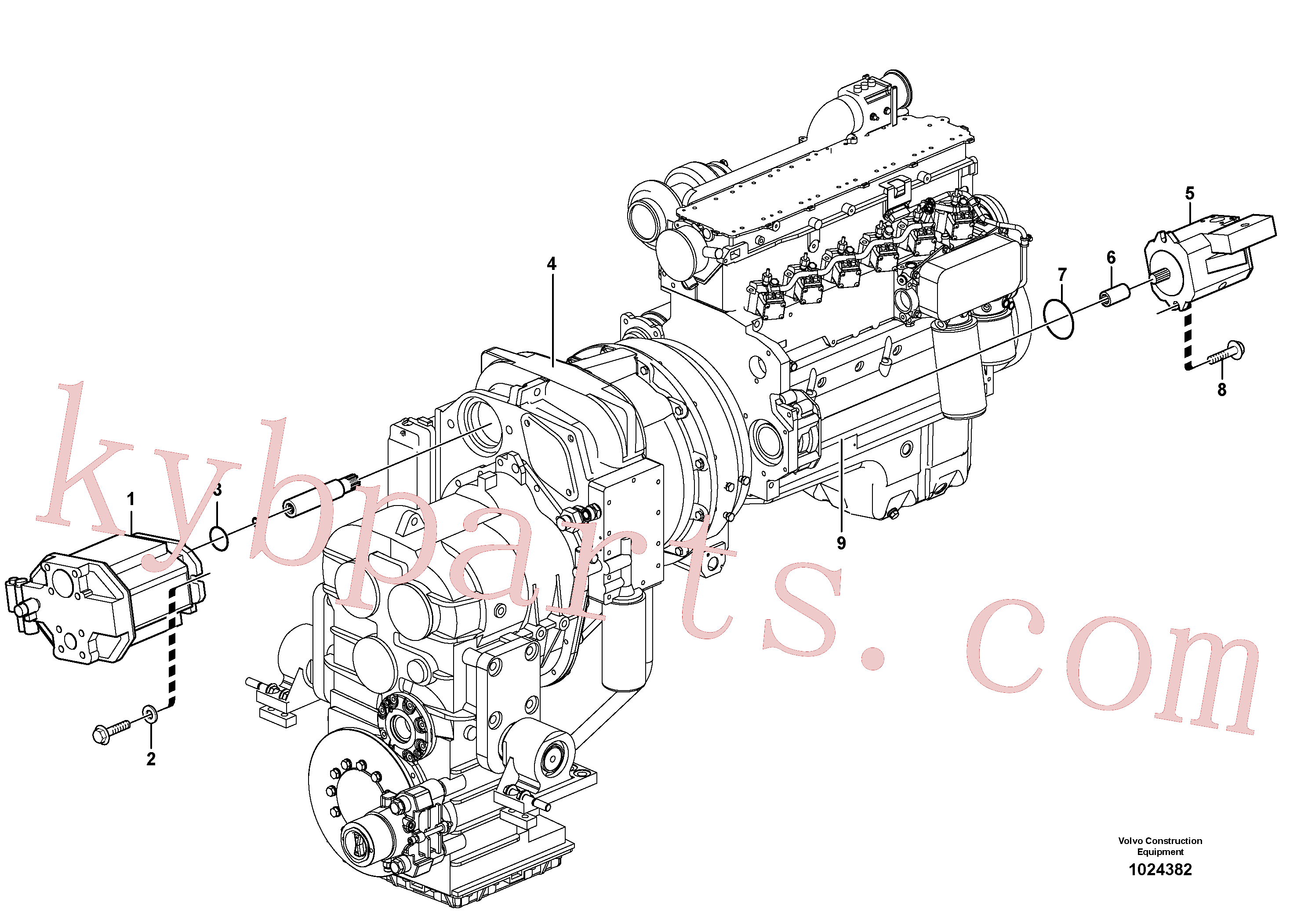 ZM2900652 for Volvo Hydraulic pump with fitting parts(1024382 assembly)