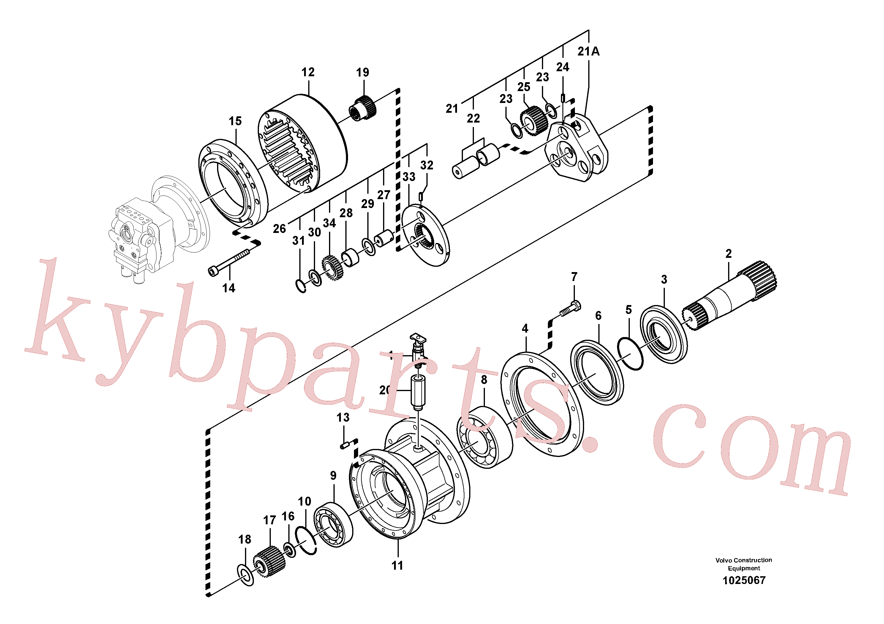 VOE14558674 for Volvo Swing gearbox(1025067 assembly)