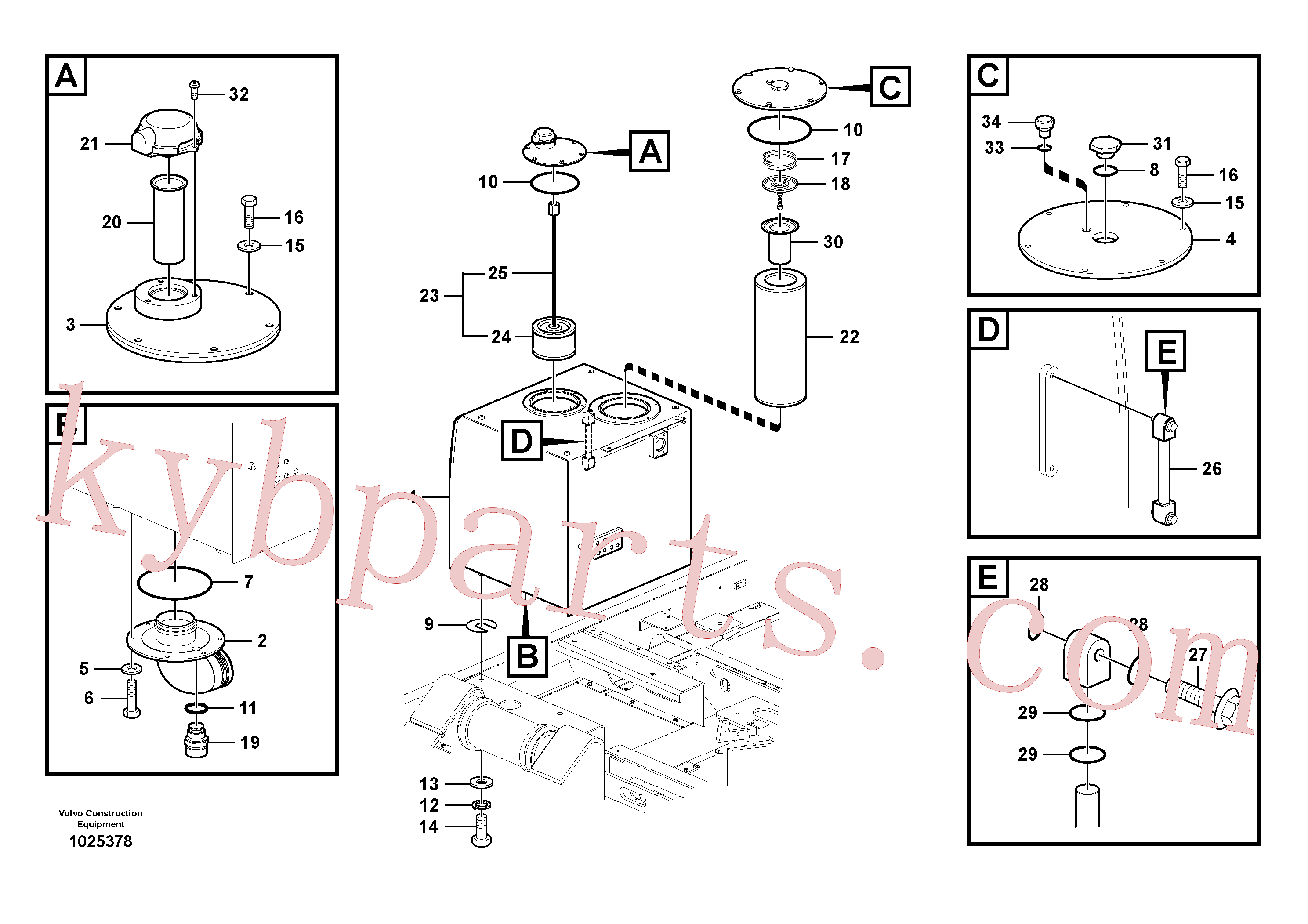 VOE14569658 for Volvo Hydraulic oil tank(1025378 assembly)
