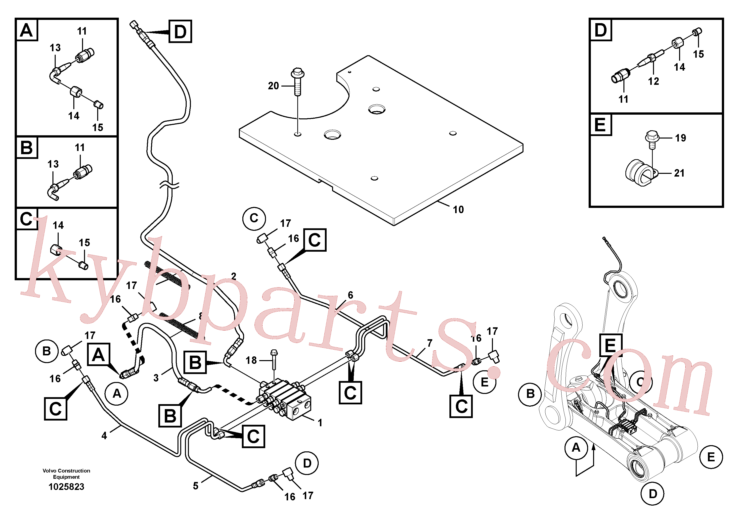 VOE14561705 for Volvo Automatic lubrication system, bucket link(1025823 assembly)