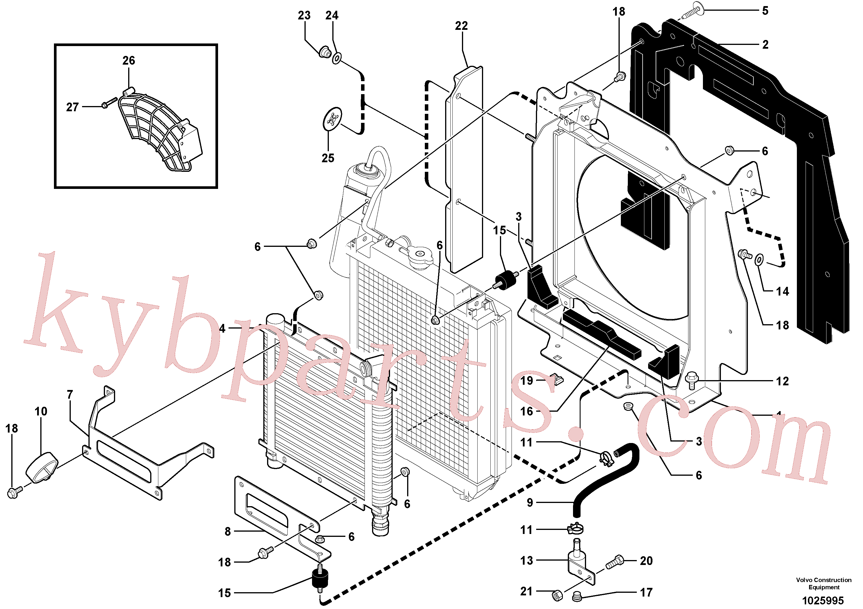 VOE11802278 for Volvo Radiator installation(1025995 assembly)