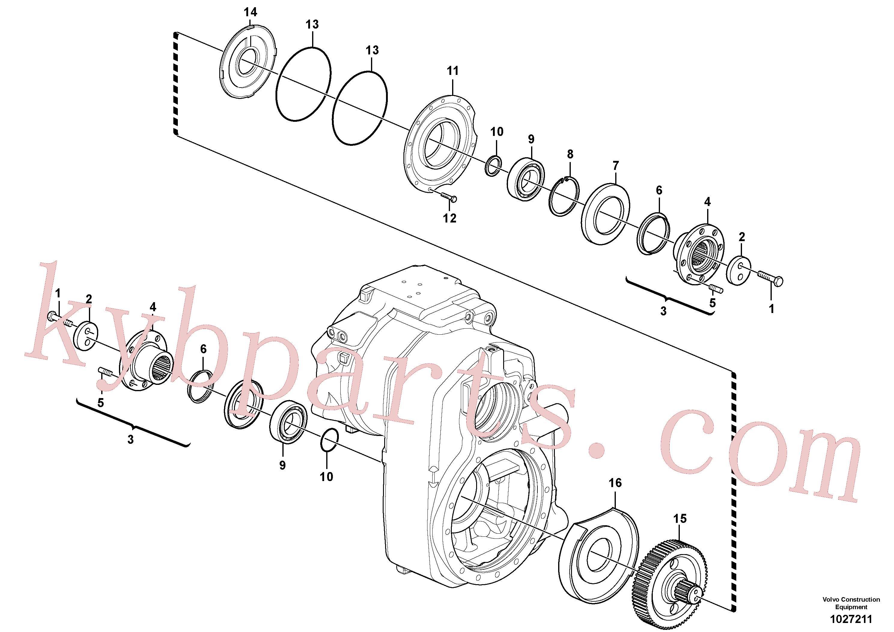 VOE955320 for Volvo Transfer case, gears and shafts(1027211 assembly)