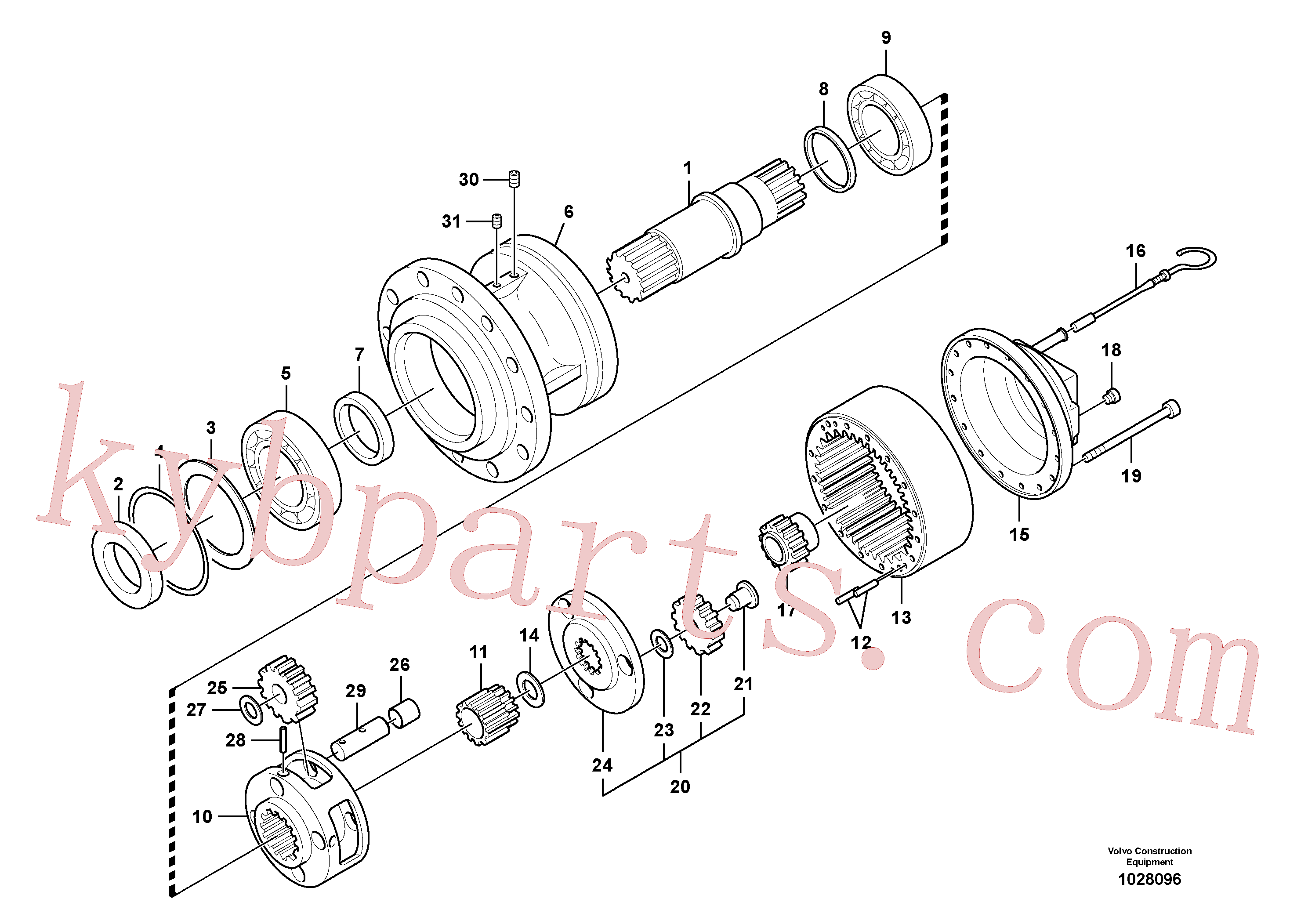 VOE14640028 for Volvo Swing gearbox(1028096 assembly)