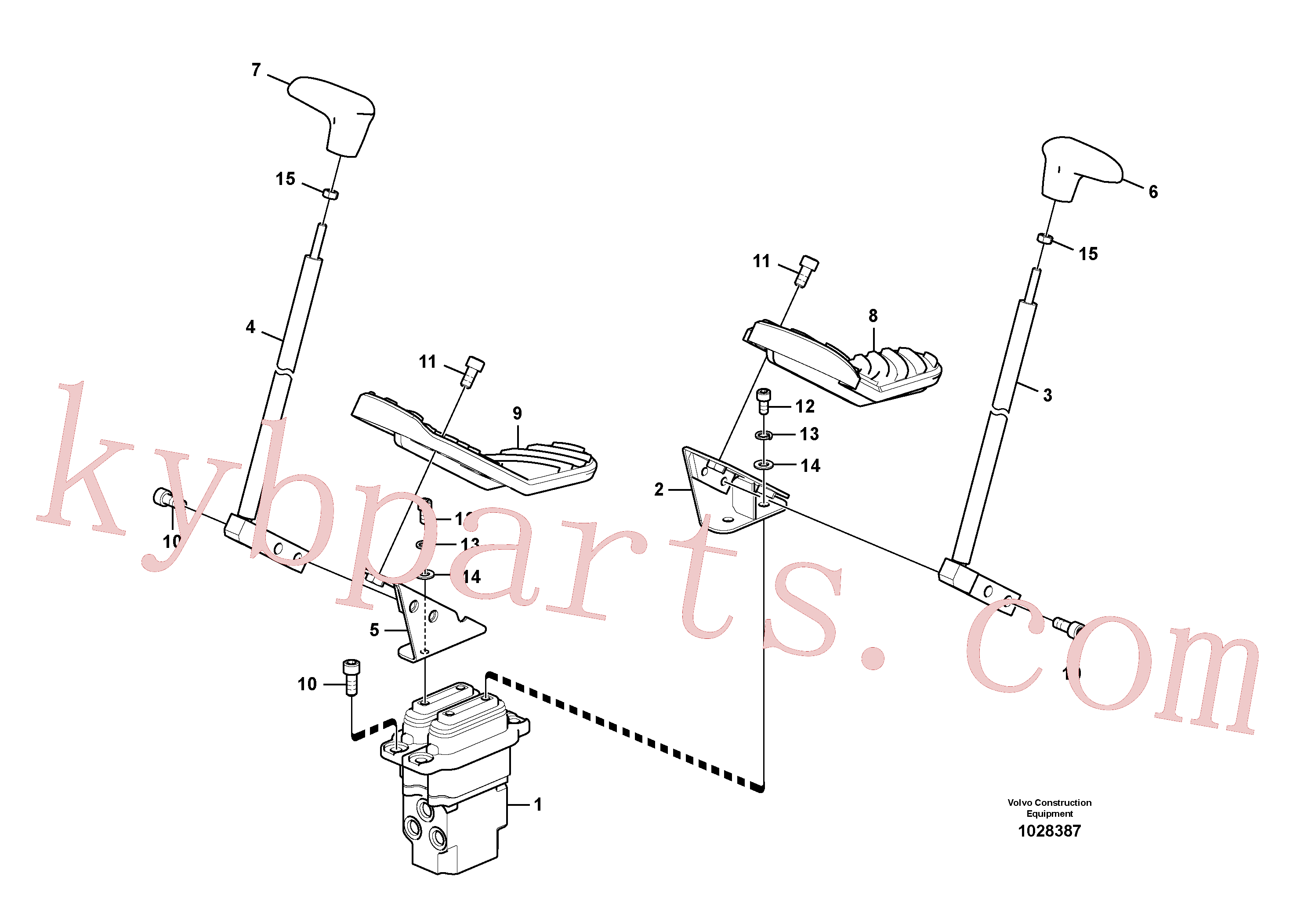 VOE14523006 for Volvo Remote control valve pedal with fitting parts(1028387 assembly)