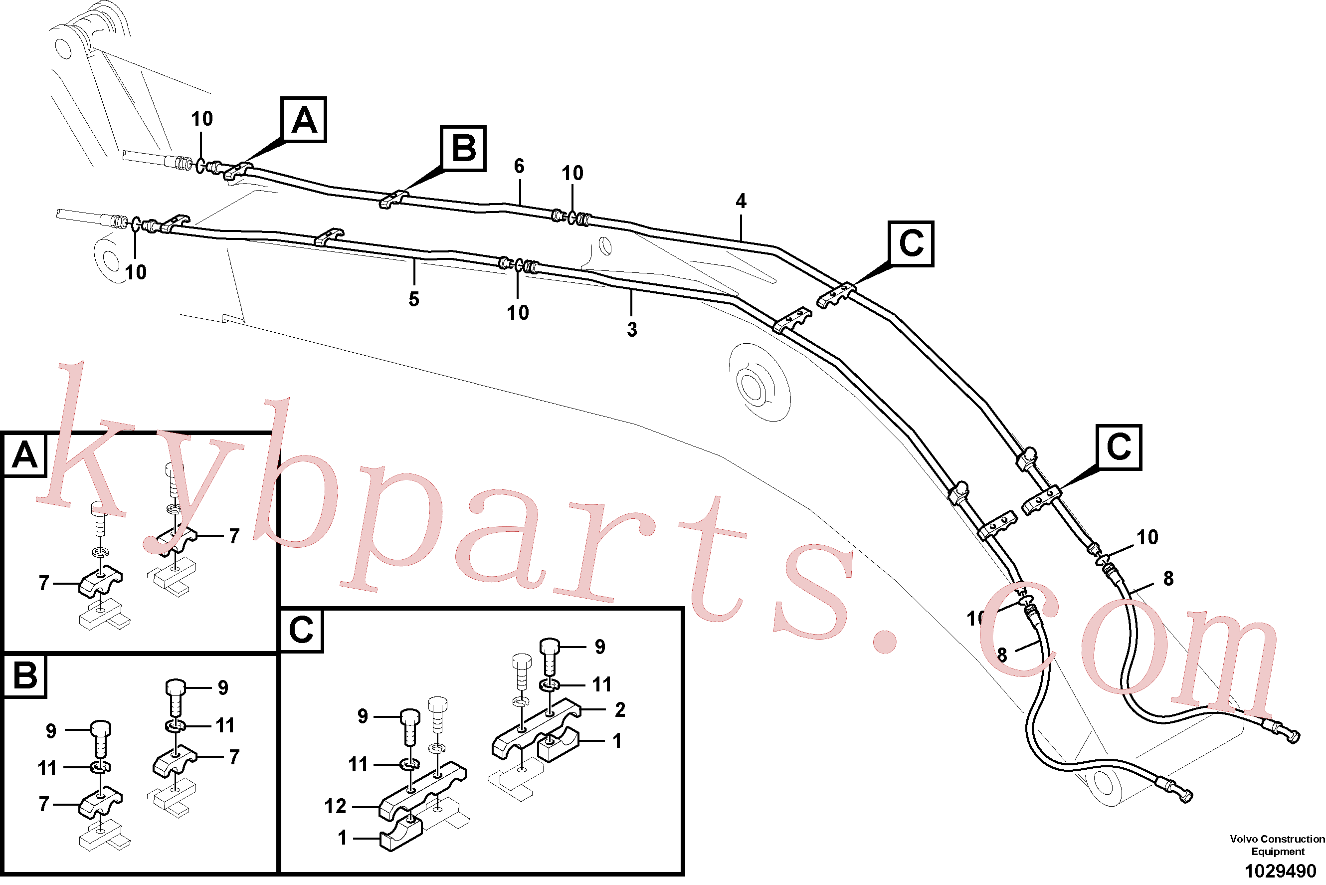 VOE14618581 for Volvo Working hydraulic, hammer and shear for boom(1029490 assembly)