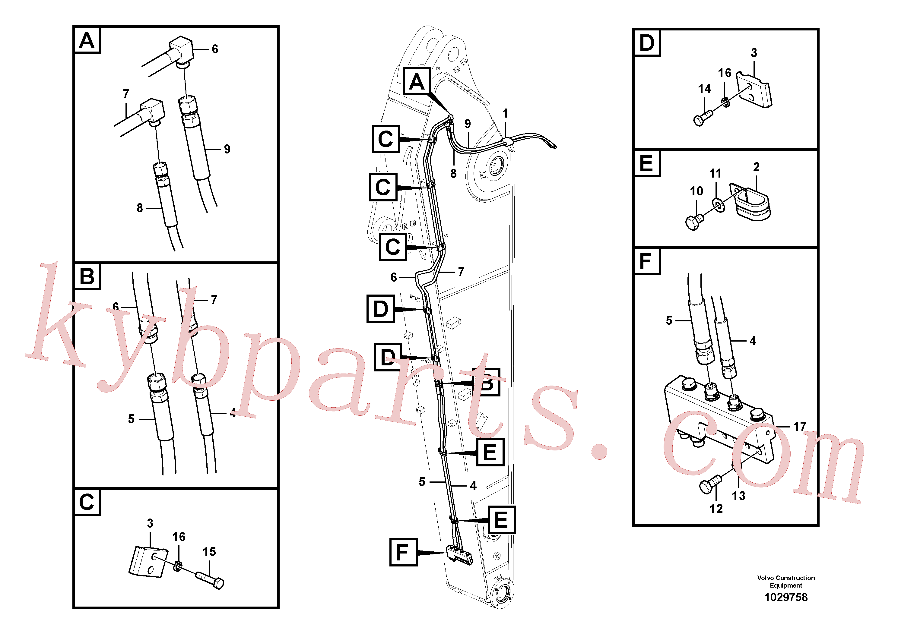 VOE14514489 for Volvo Working hydraulic, quick fit on dipper arm(1029758 assembly)
