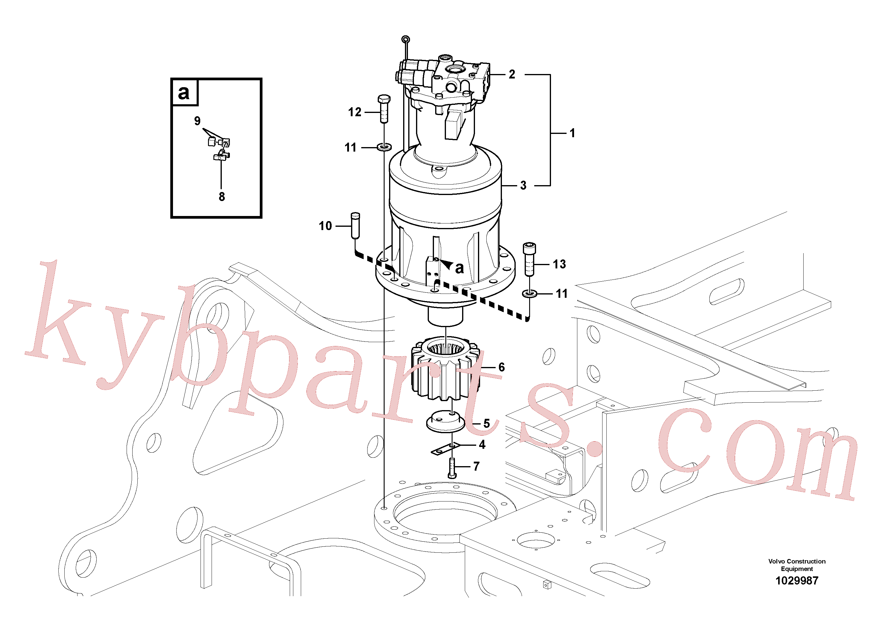 SA1055-00481 for Volvo Swing motor with mounting parts(1029987 assembly)