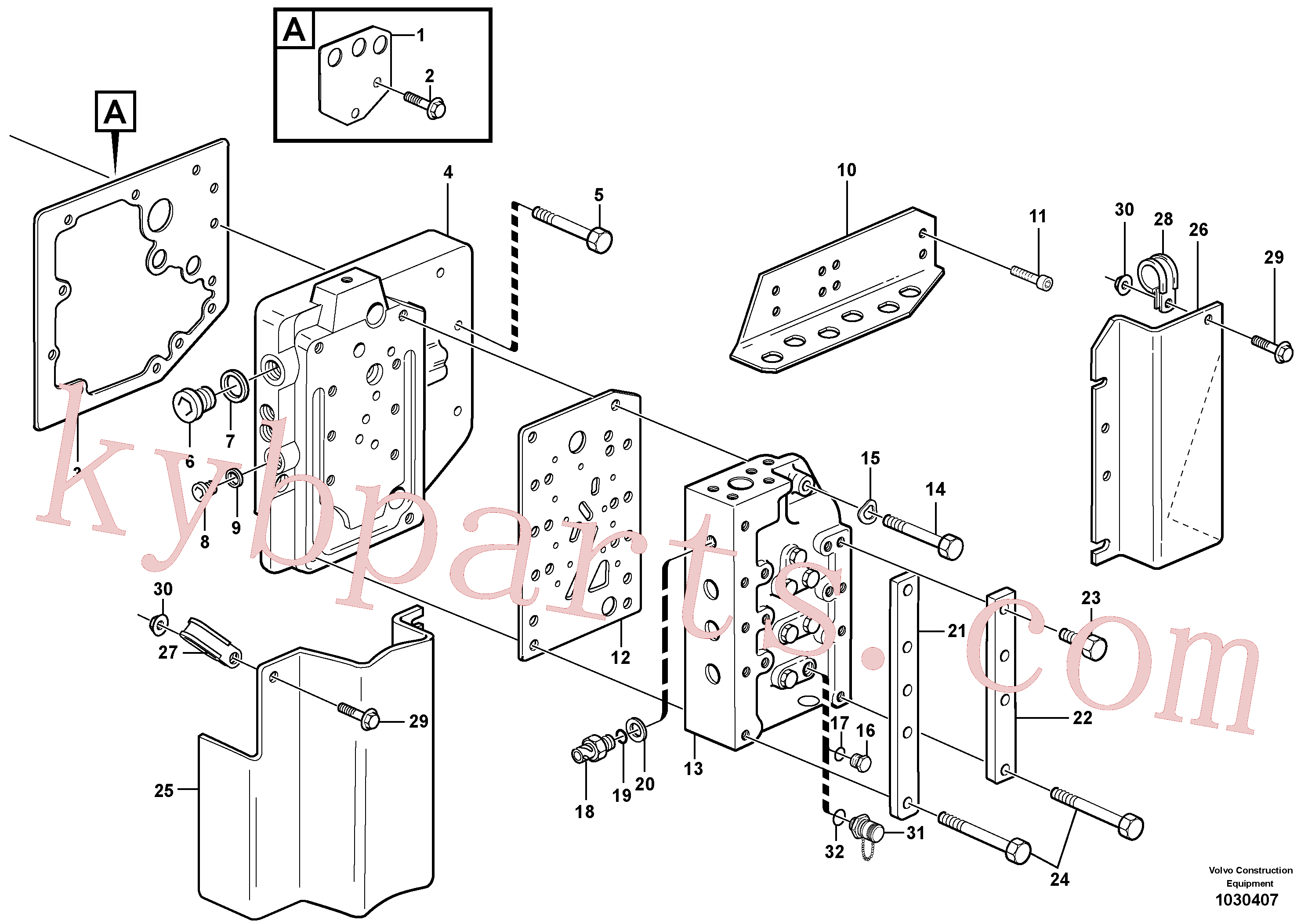 VOE936441 for Volvo Gear selector valve with fitting parts(1030407 assembly)