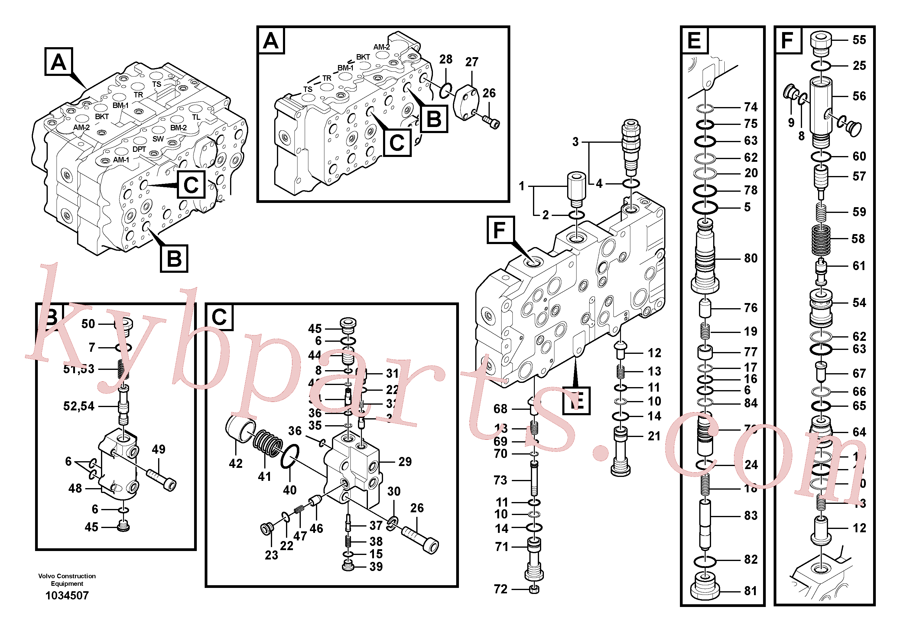 VOE983526 for Volvo Main control valve, Main control valve, boom and dipper arm holding.(1034507 assembly)