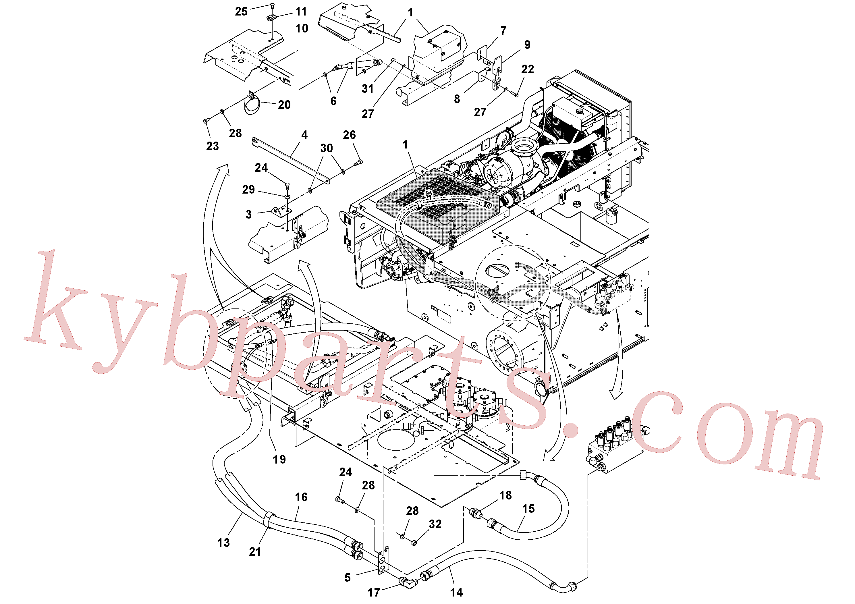 RM96702865 for Volvo Auxiliary Hydraulic Cooler Installation(1038646 assembly)