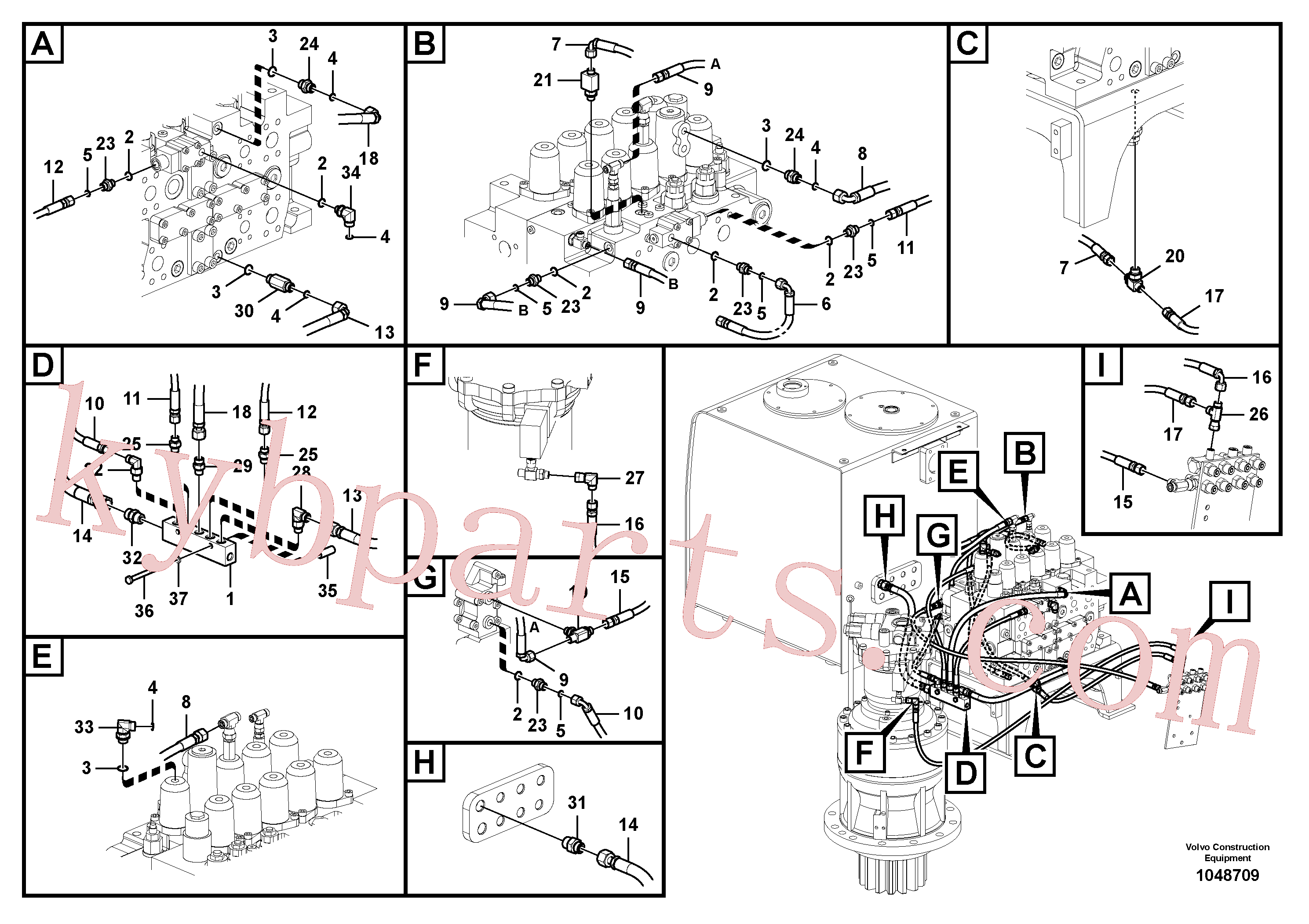 VOE14538787 for Volvo Servo system, control valve to remote control valve(1048709 assembly)