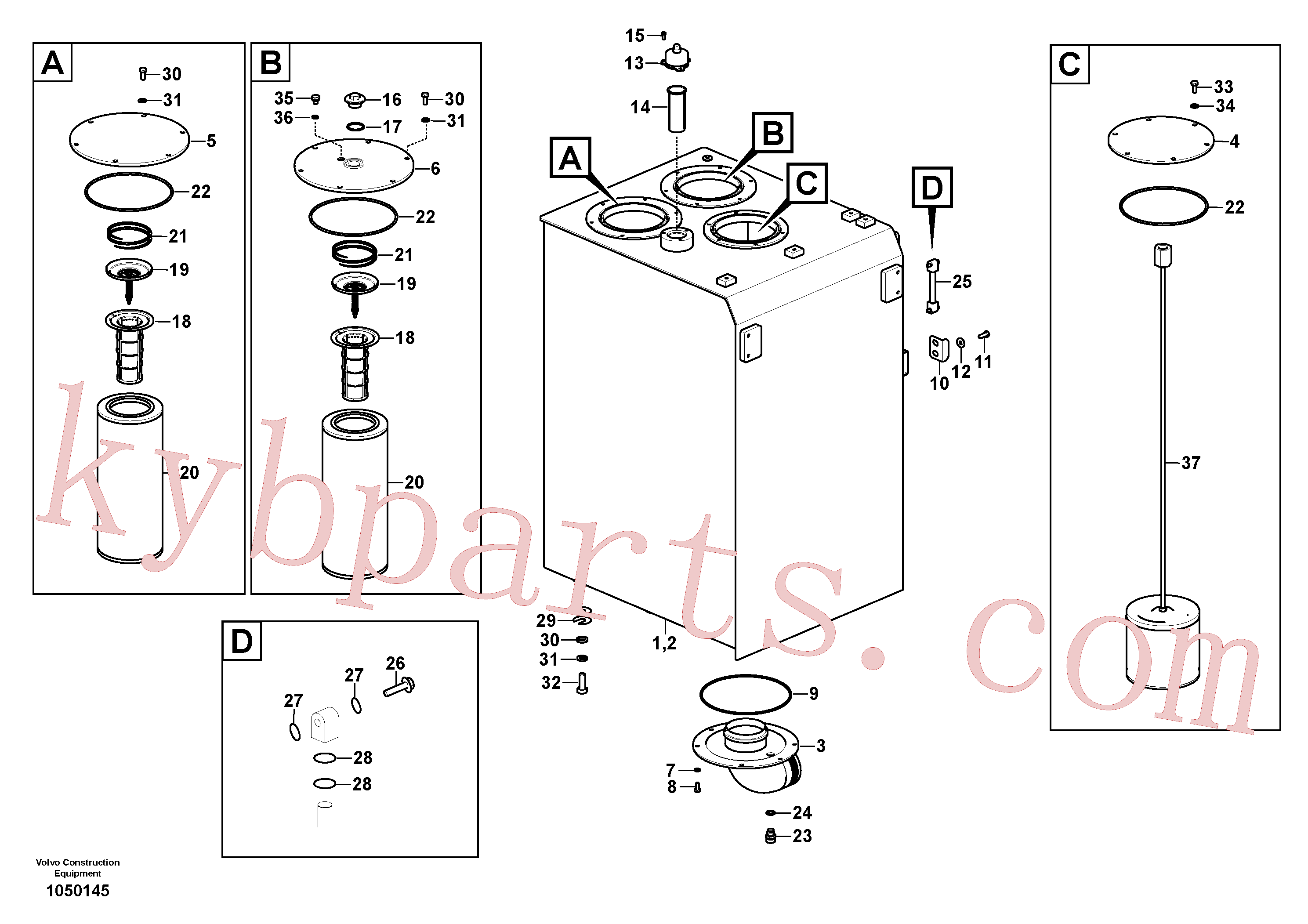 VOE14569658 for Volvo Hydraulic oil tank(1050145 assembly)