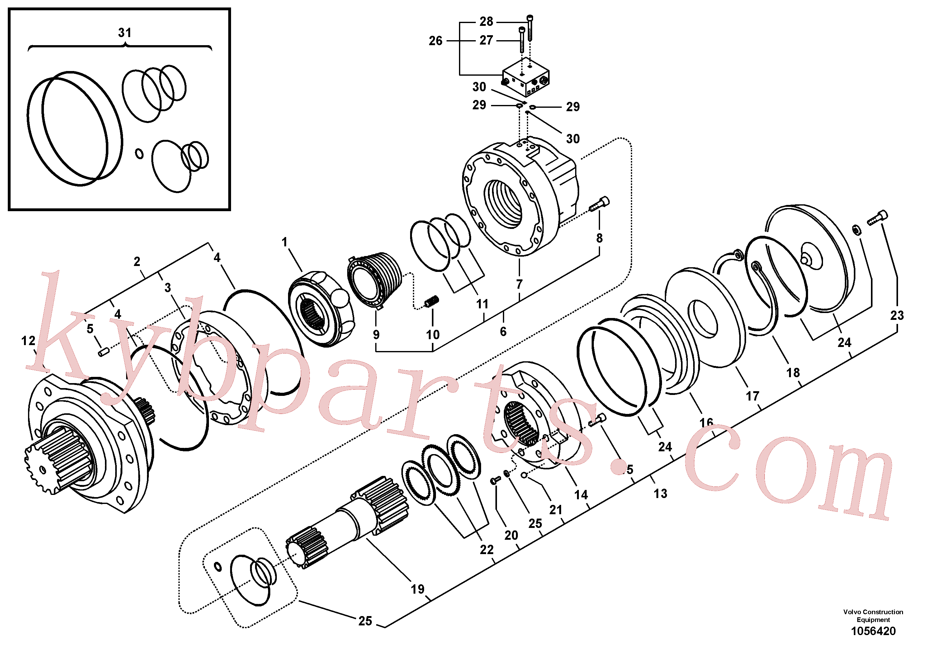 VOE14527073 for Volvo Swing motor(1056420 assembly)