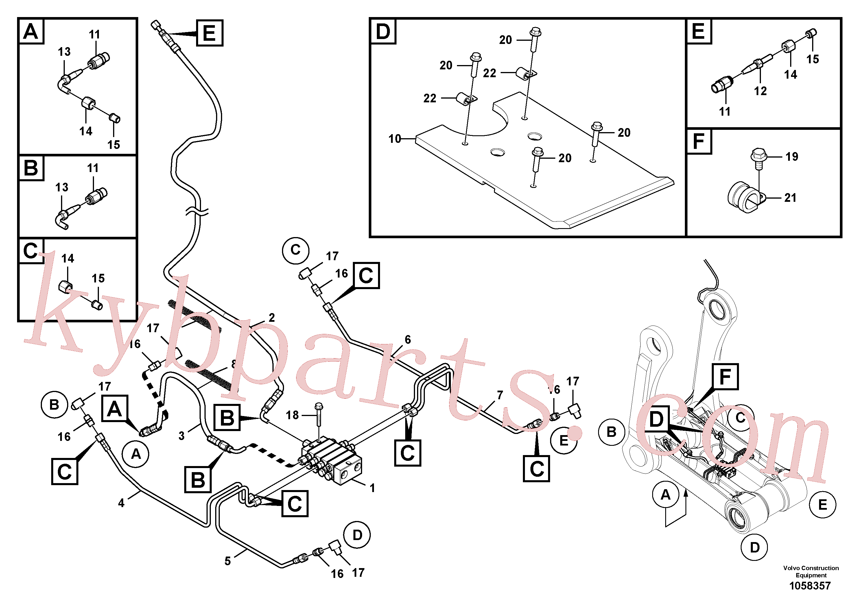 VOE14561705 for Volvo Automatic lubrication system, bucket link(1058357 assembly)