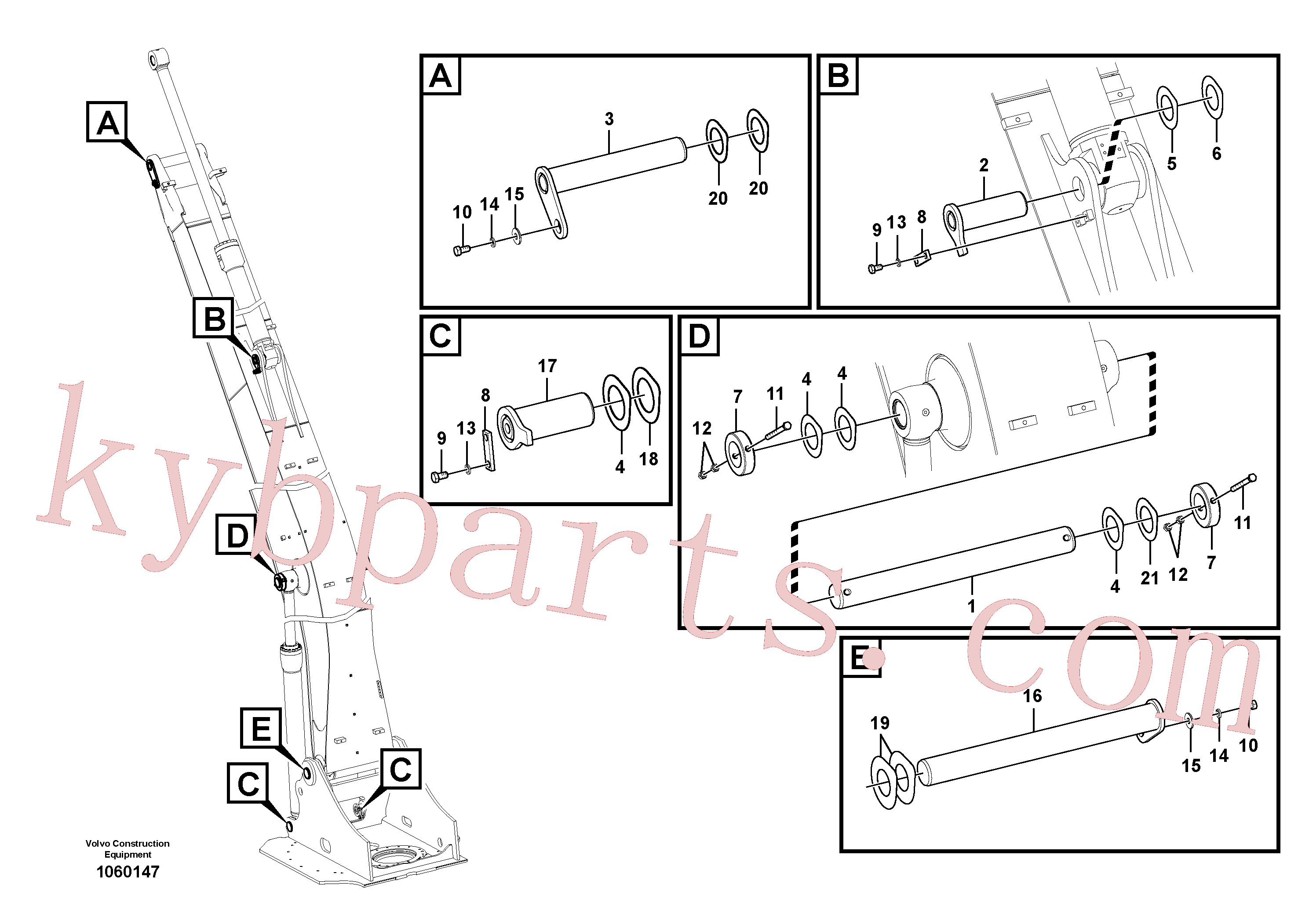 VOE14549394 for Volvo Links to boom, long reach(1060147 assembly)