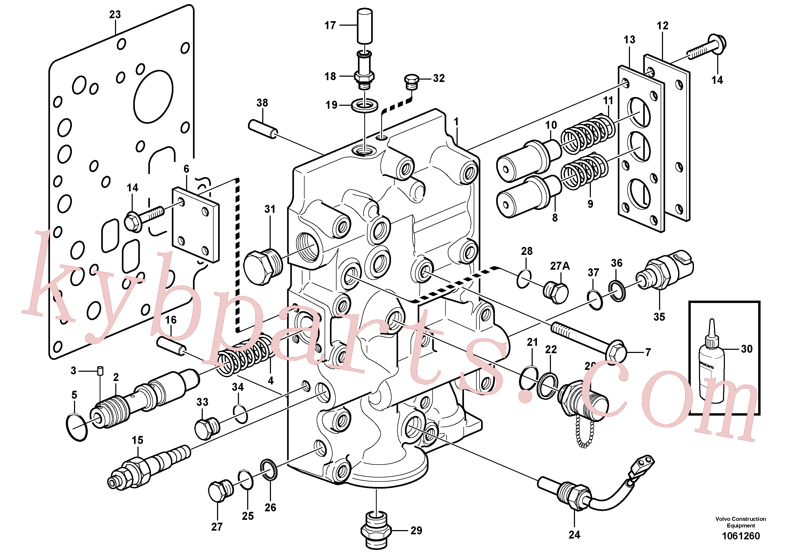 VOE936441 for Volvo Pressure limiting valve(1061260 assembly)