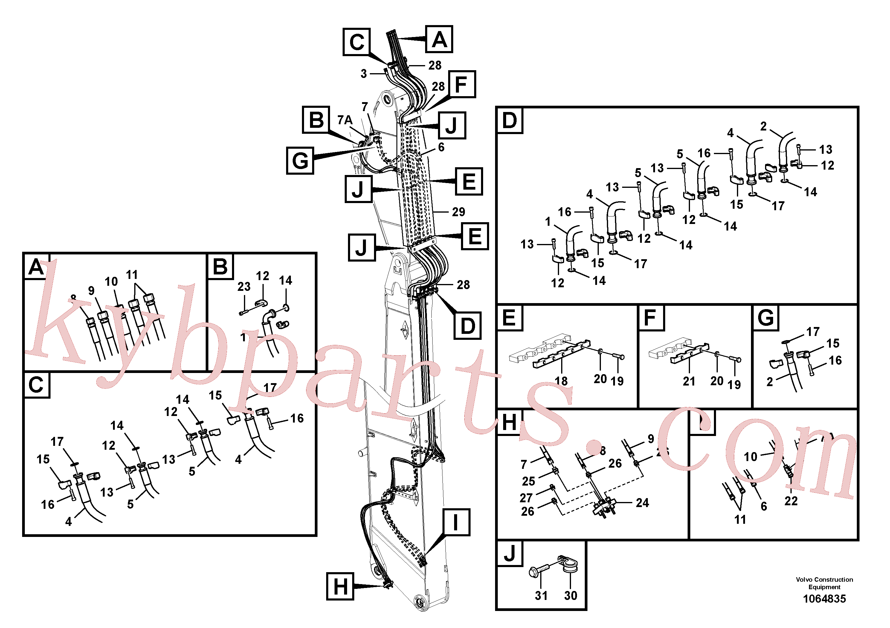 VOE14593444 for Volvo Working hydraulics, intermediate arm(1064835 assembly)