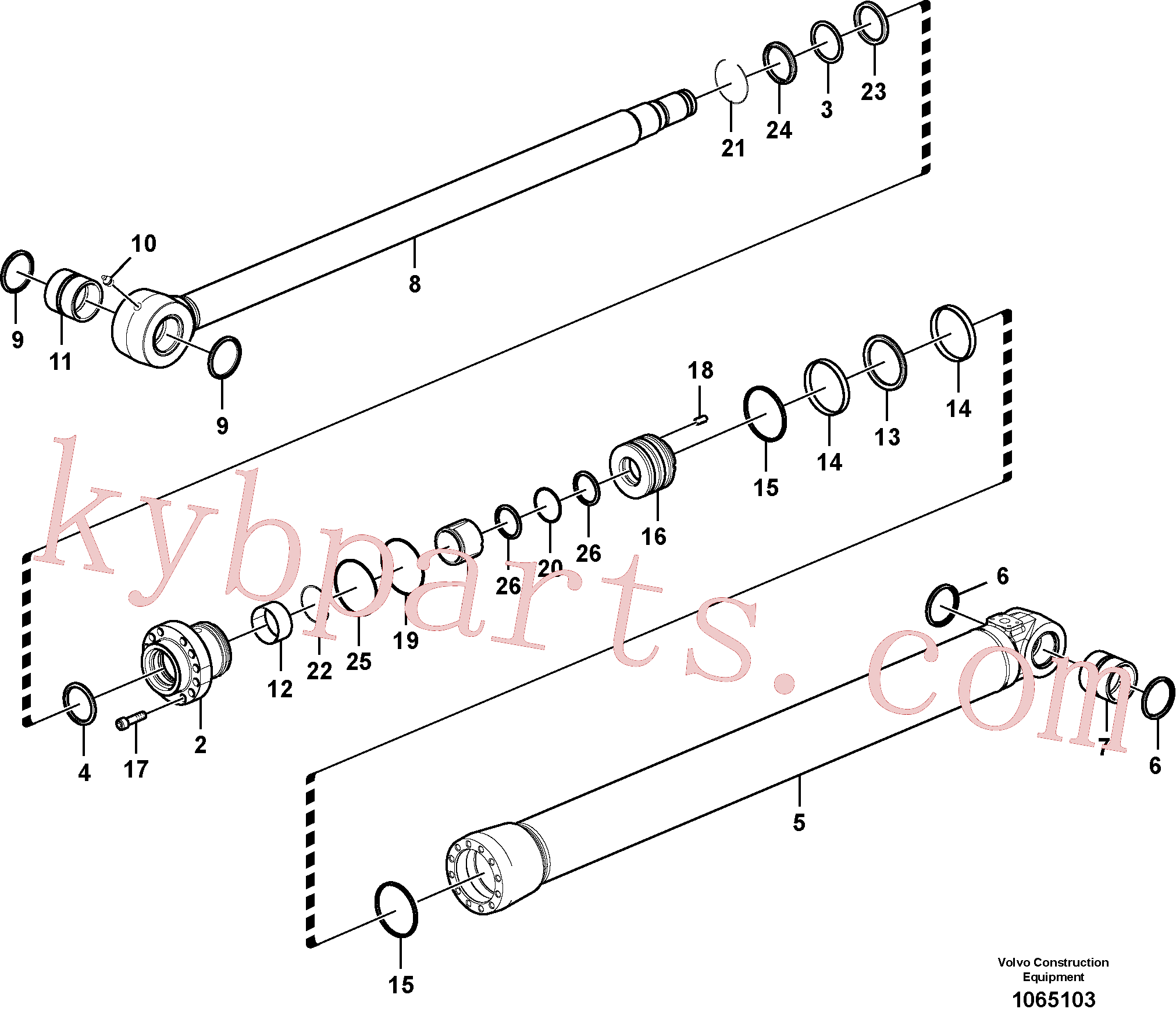 VOE14570905 for Volvo Bucket cylinder(1065103 assembly)