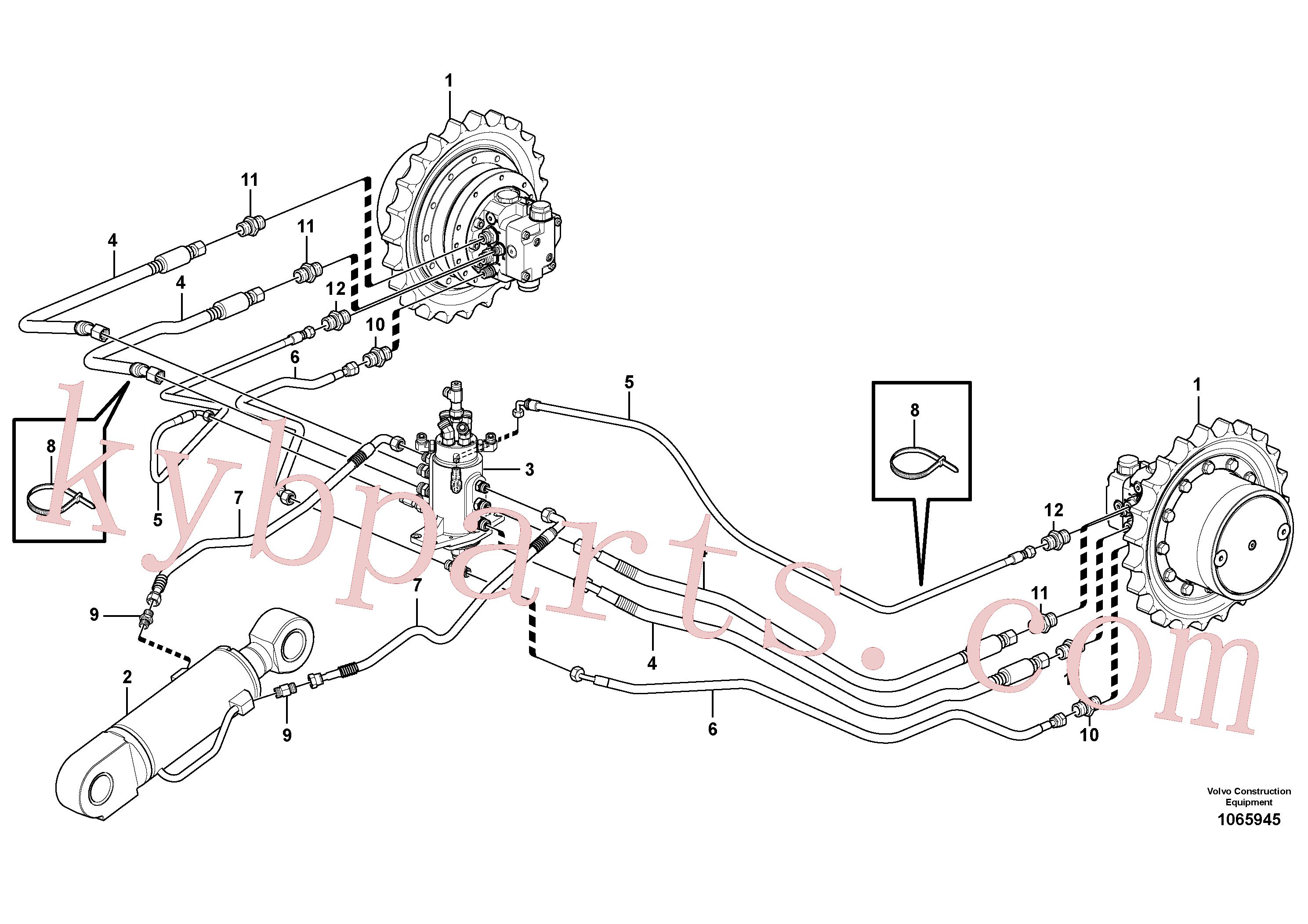 VOE11802995 for Volvo Hydraulic circuit ( lower frame )(1065945 assembly)