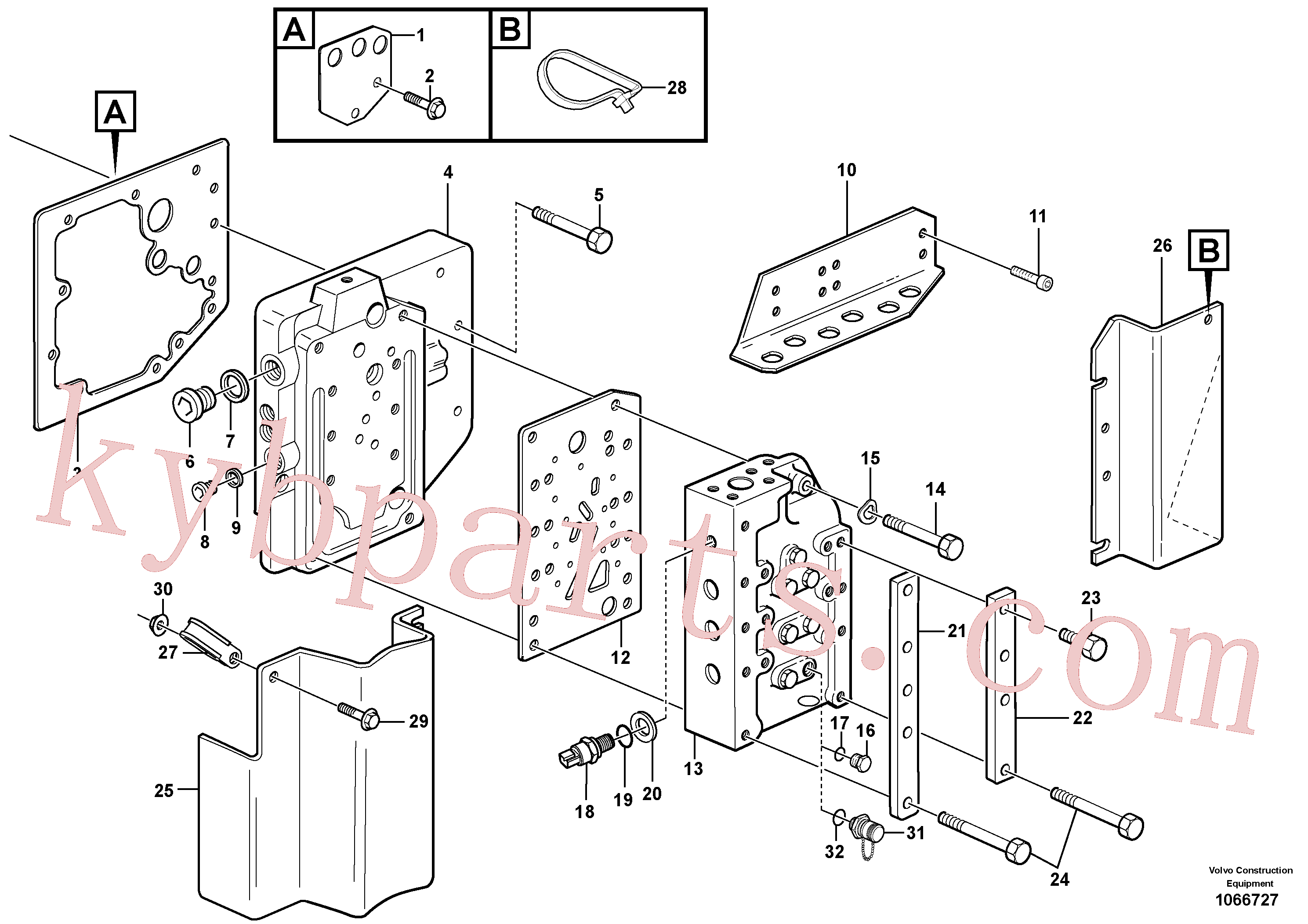 VOE936441 for Volvo Gear selector valve with fitting parts(1066727 assembly)