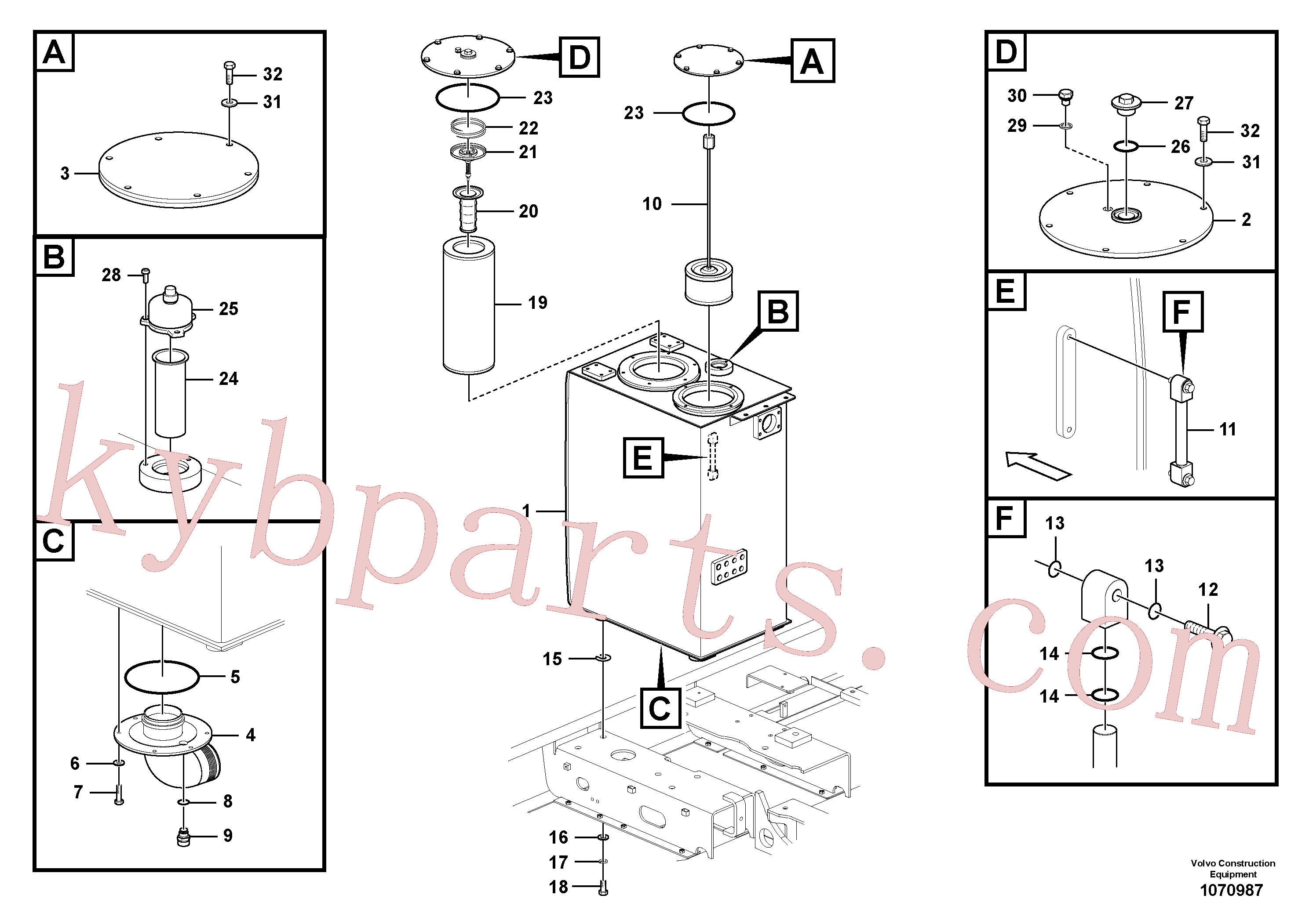 VOE14569658 for Volvo Hydraulic oil tank(1070987 assembly)
