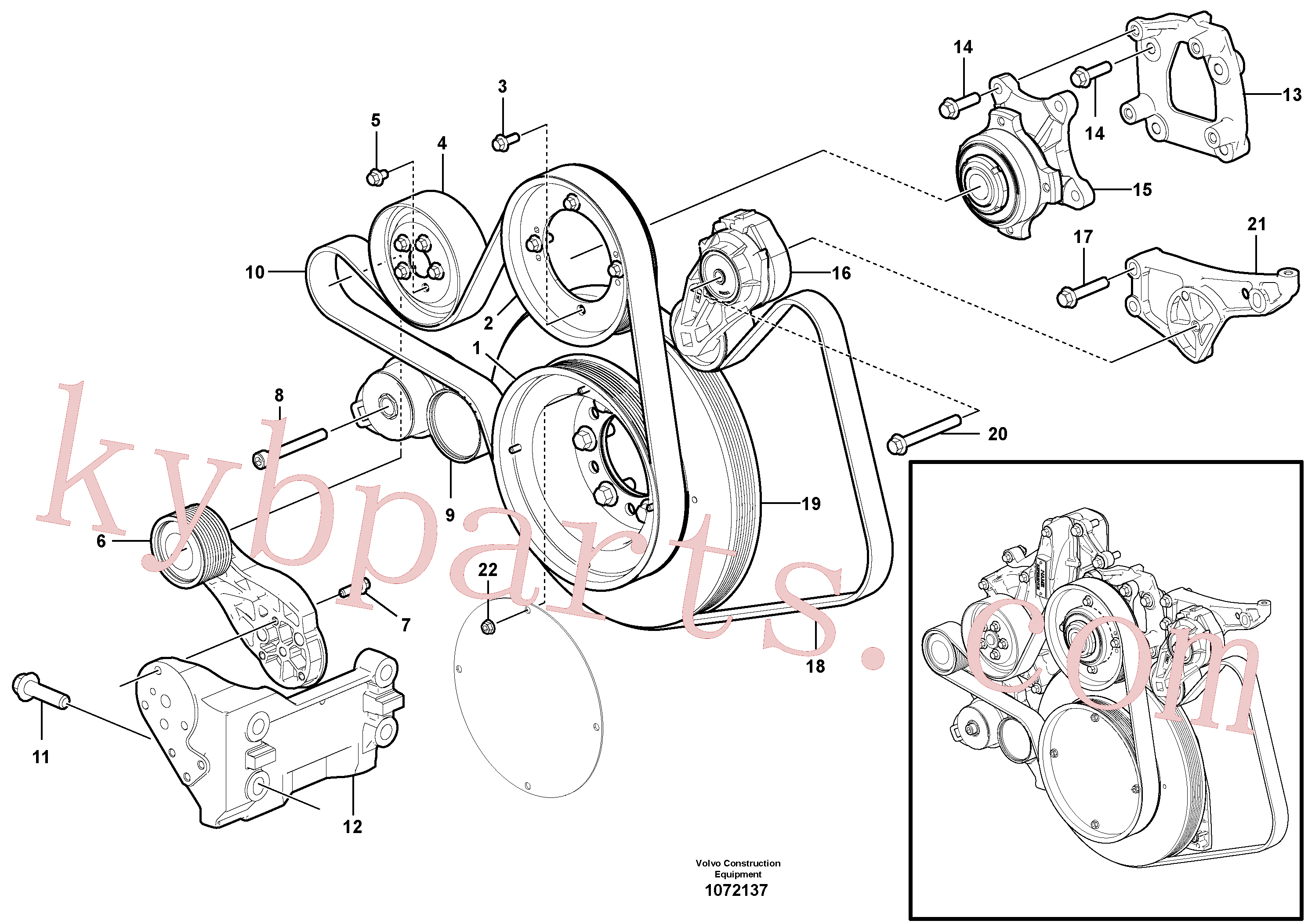 VOE984754 for Volvo Belt transmission(1072137 assembly)