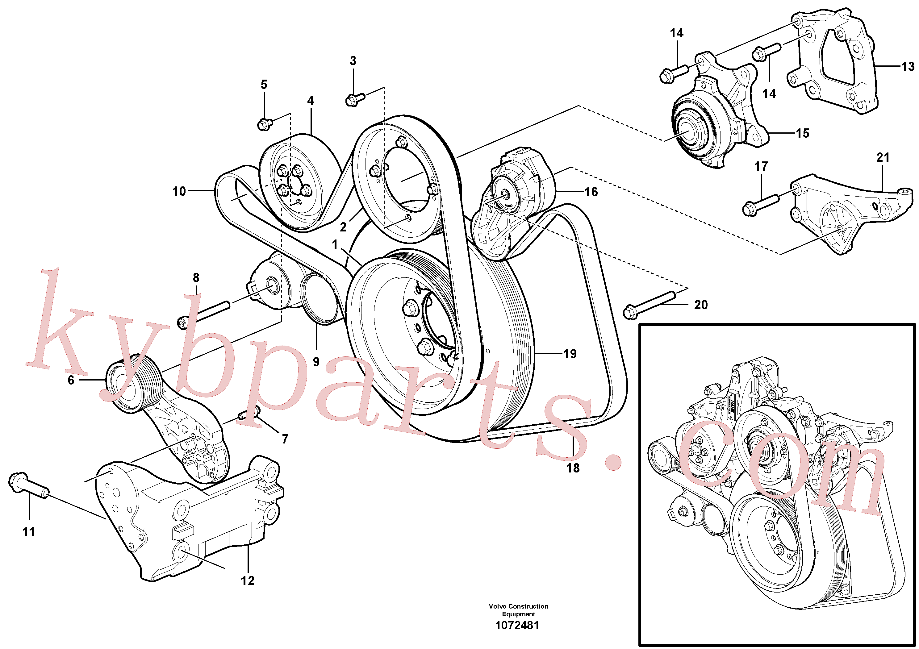 VOE984754 for Volvo Belt transmission(1072481 assembly)