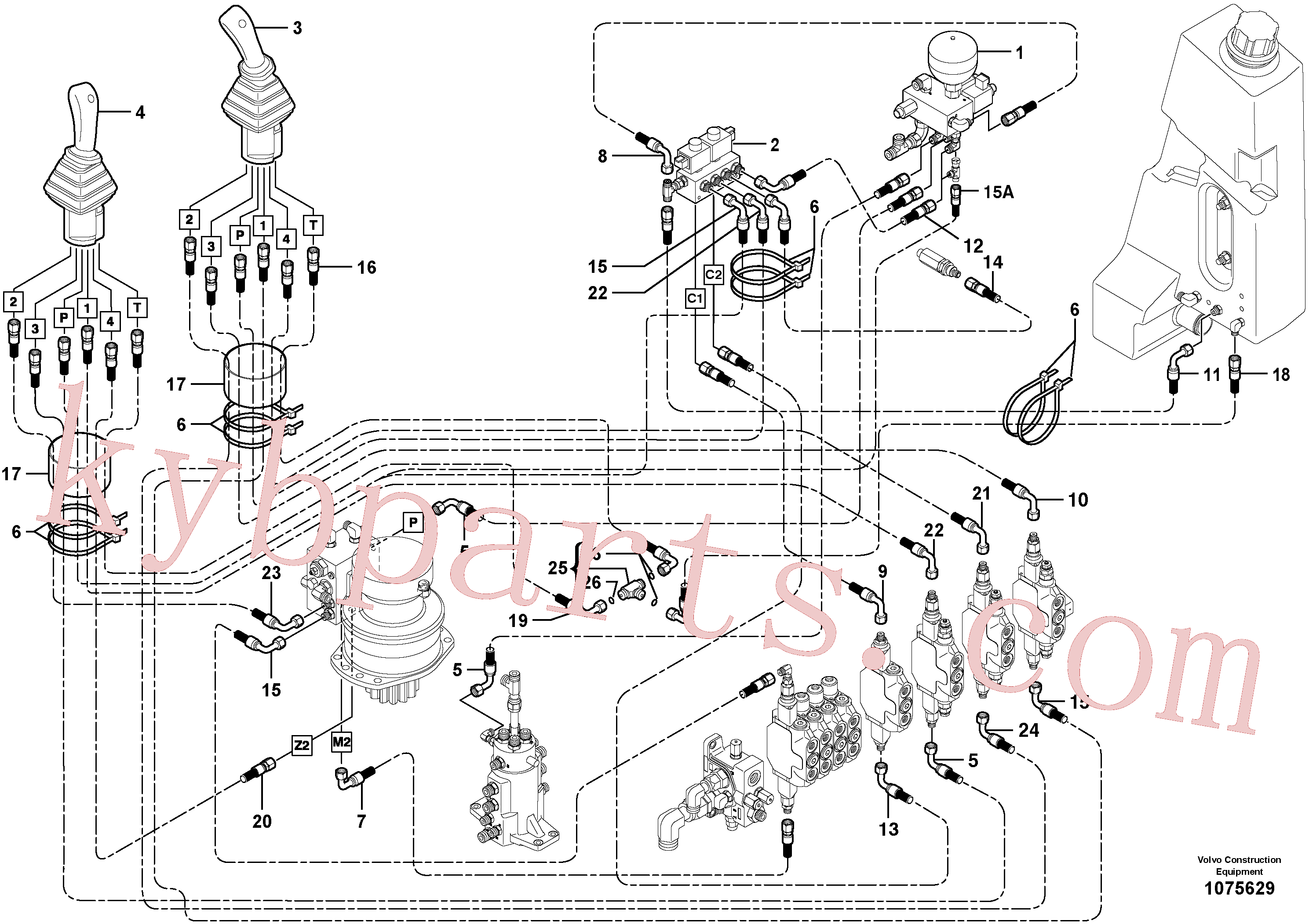 VOE937114 for Volvo Hydraulic circuit ( low pressure )(1075629 assembly)