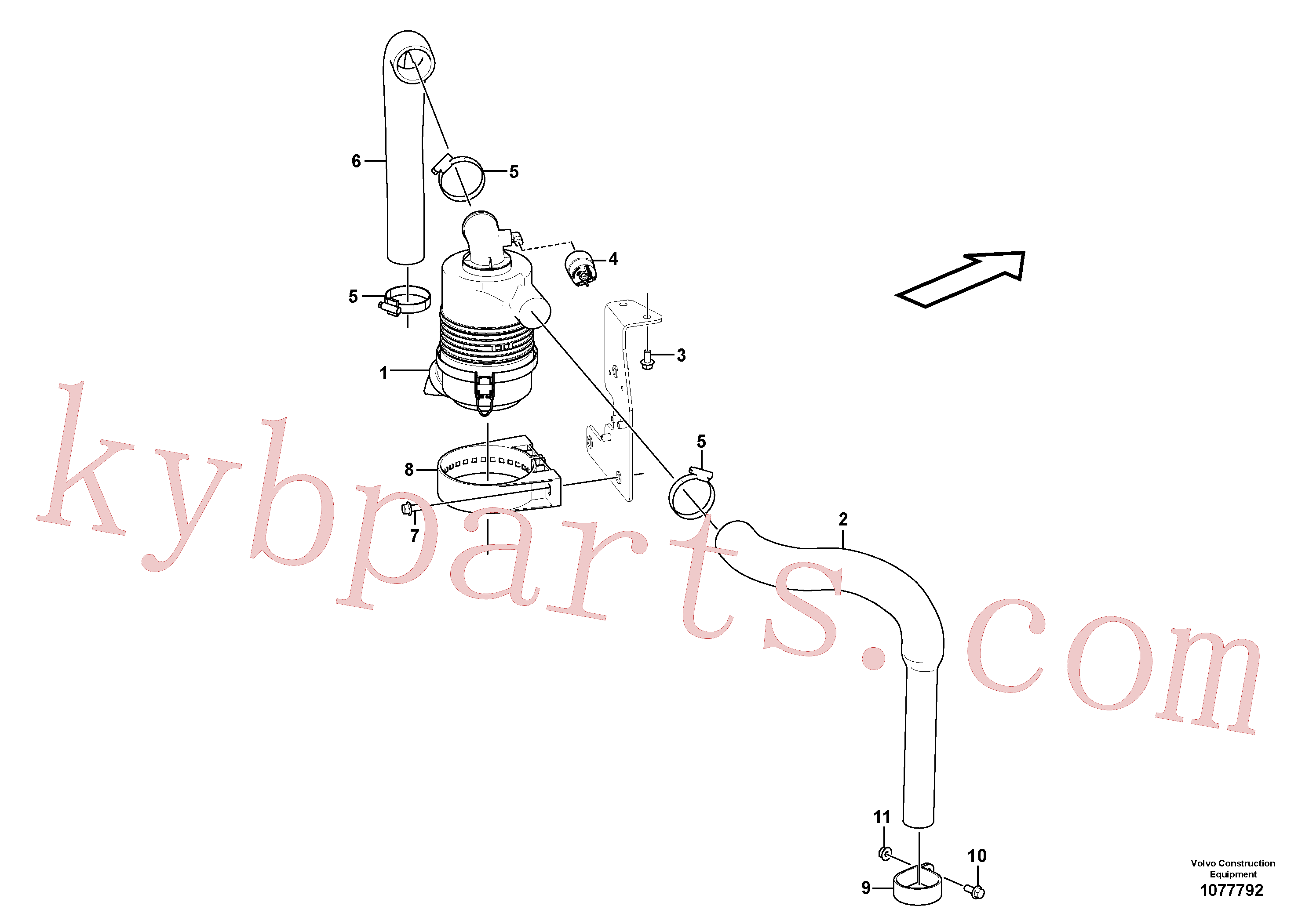 VOE11802278 for Volvo Air filter with fitting parts(1077792 assembly)